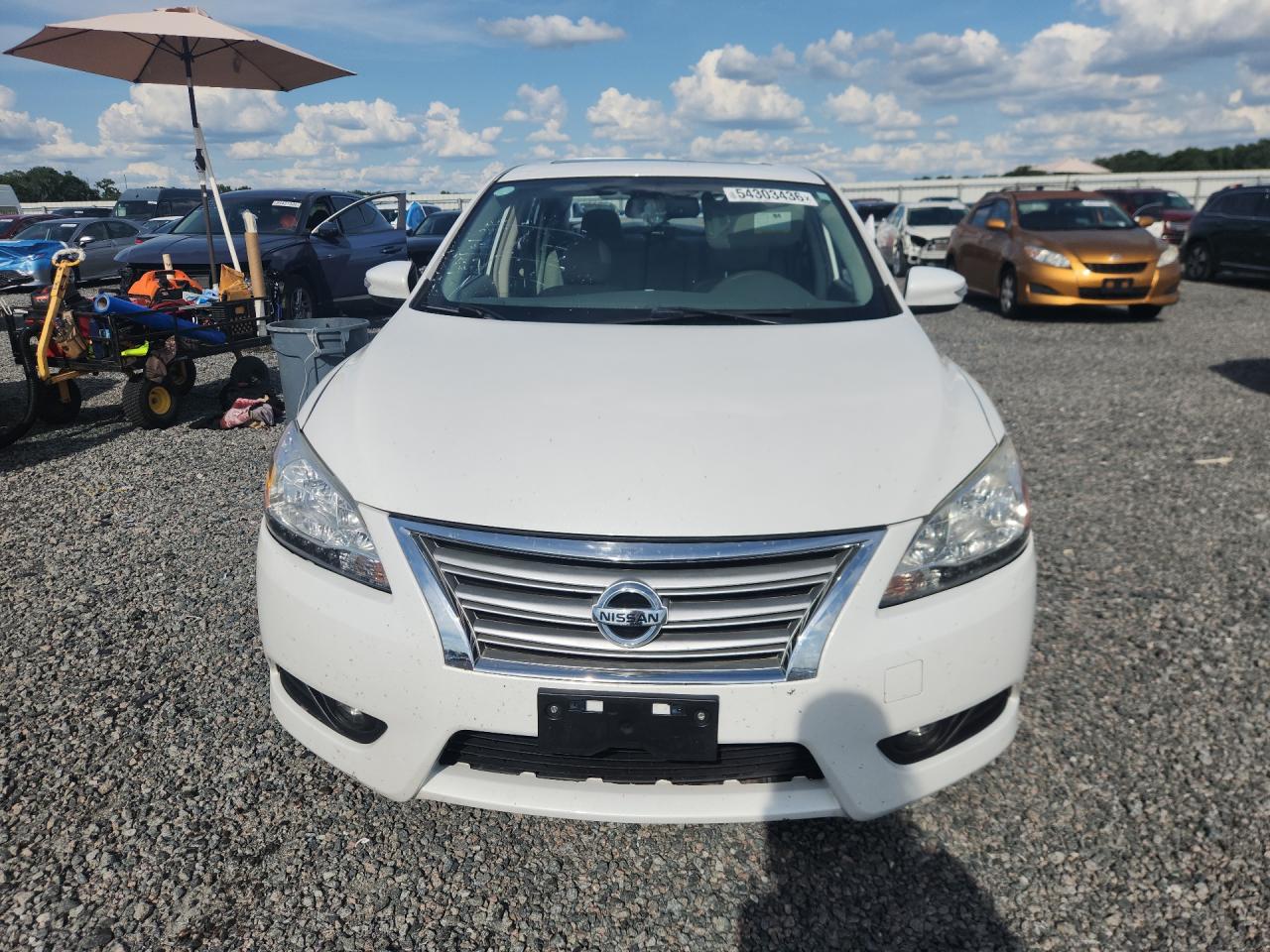 2013 Nissan Sentra S White vin: 3N1AB7APXDL797520