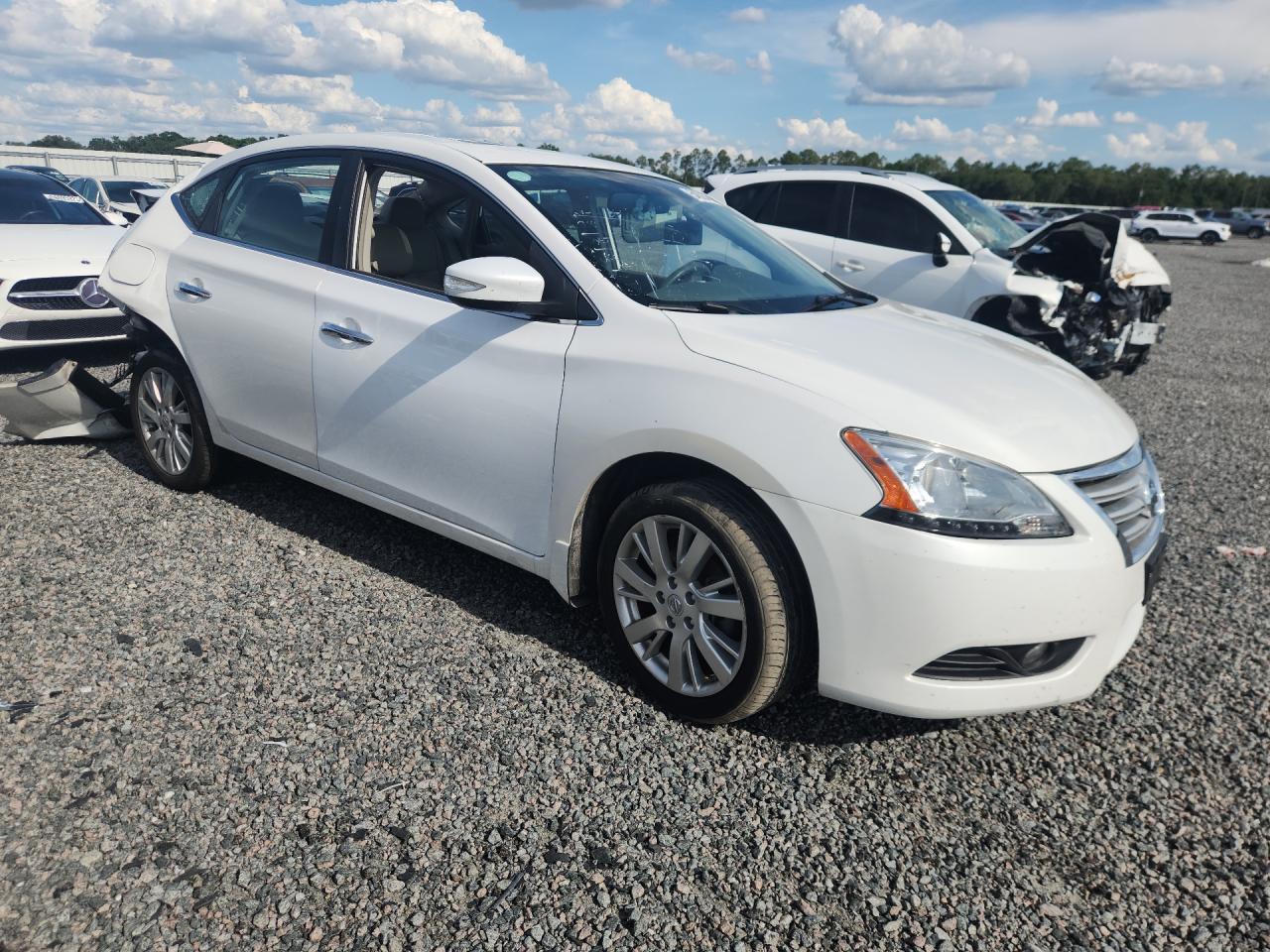 2013 Nissan Sentra S White vin: 3N1AB7APXDL797520