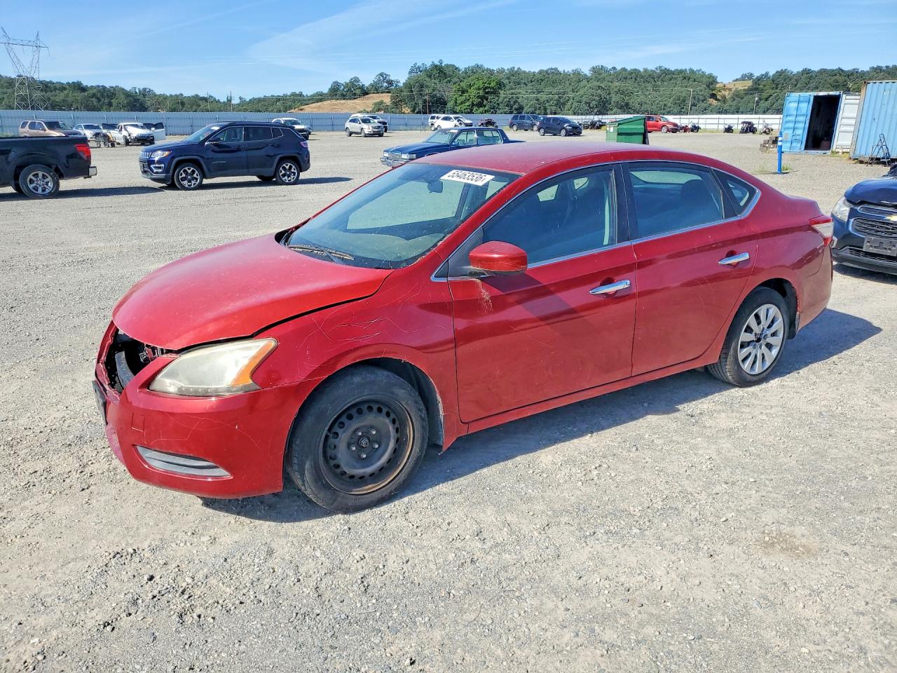 2014 Nissan Sentra Sv Red vin: 3N1AB7APXEL646467