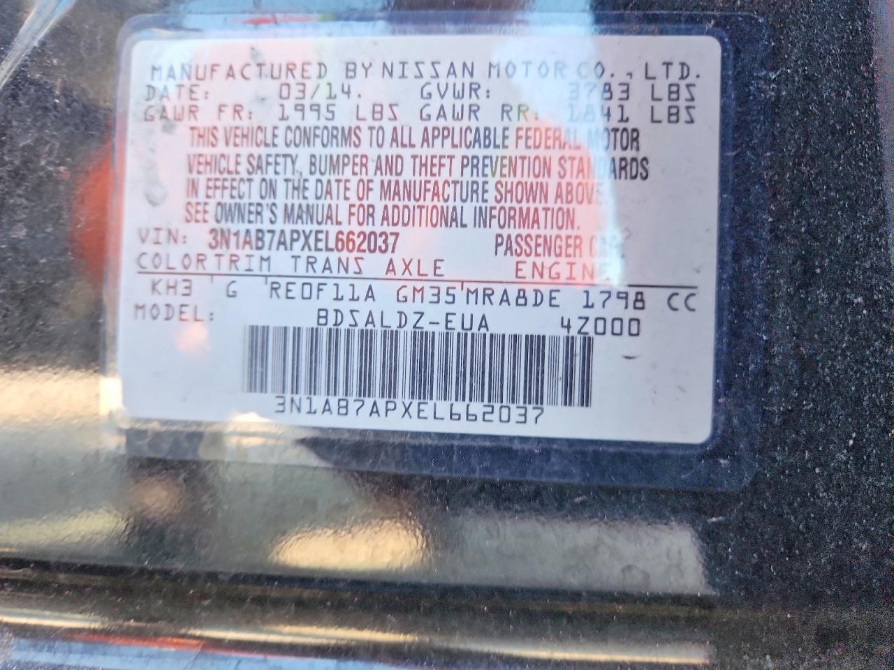 2014 Nissan Sentra Sv Black vin: 3N1AB7APXEL662037