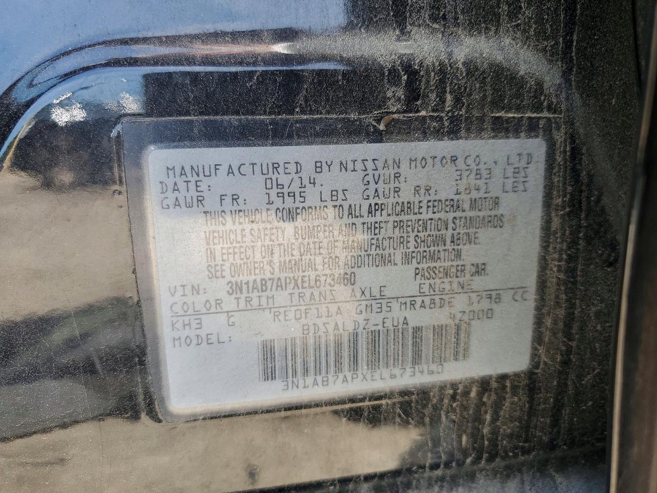 2014 Nissan Sentra Sv Черный vin: 3N1AB7APXEL673460