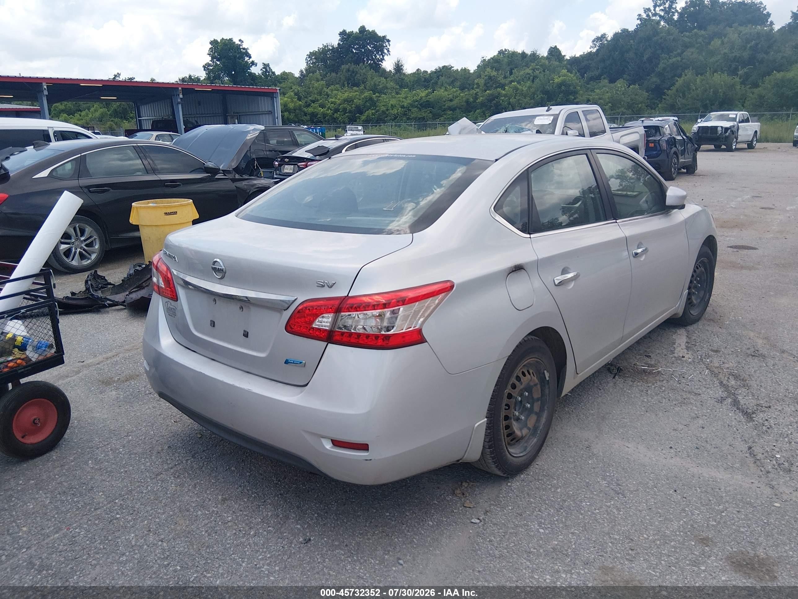 2014 Nissan Sentra Sv Silver vin: 3N1AB7APXEL675810