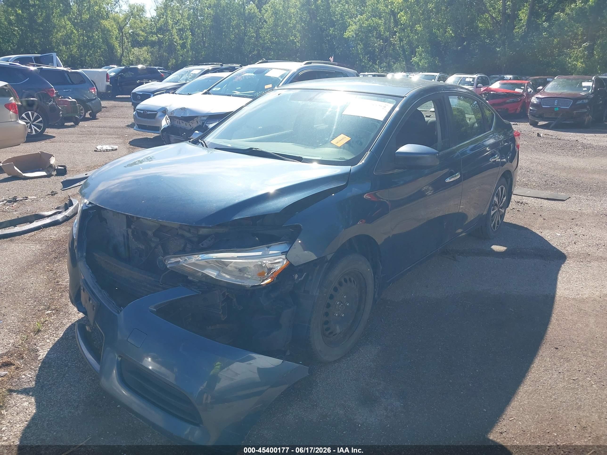 2014 Nissan Sentra Sv Blue vin: 3N1AB7APXEL677900