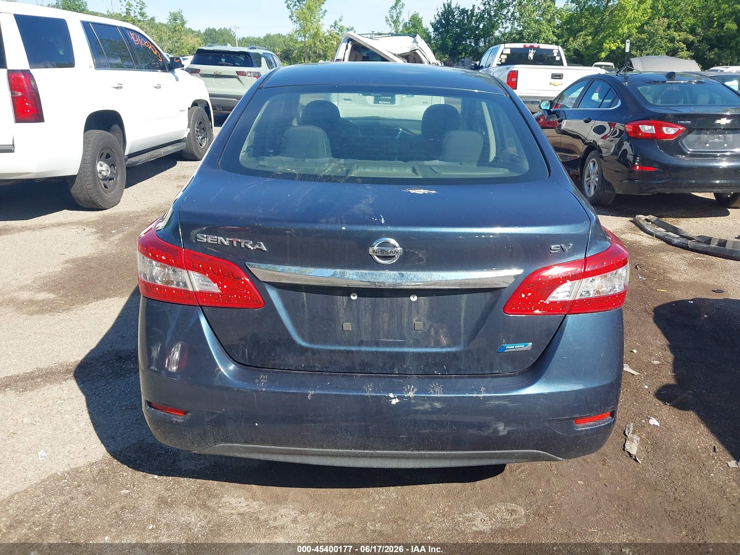 2014 Nissan Sentra Sv Blue vin: 3N1AB7APXEL677900
