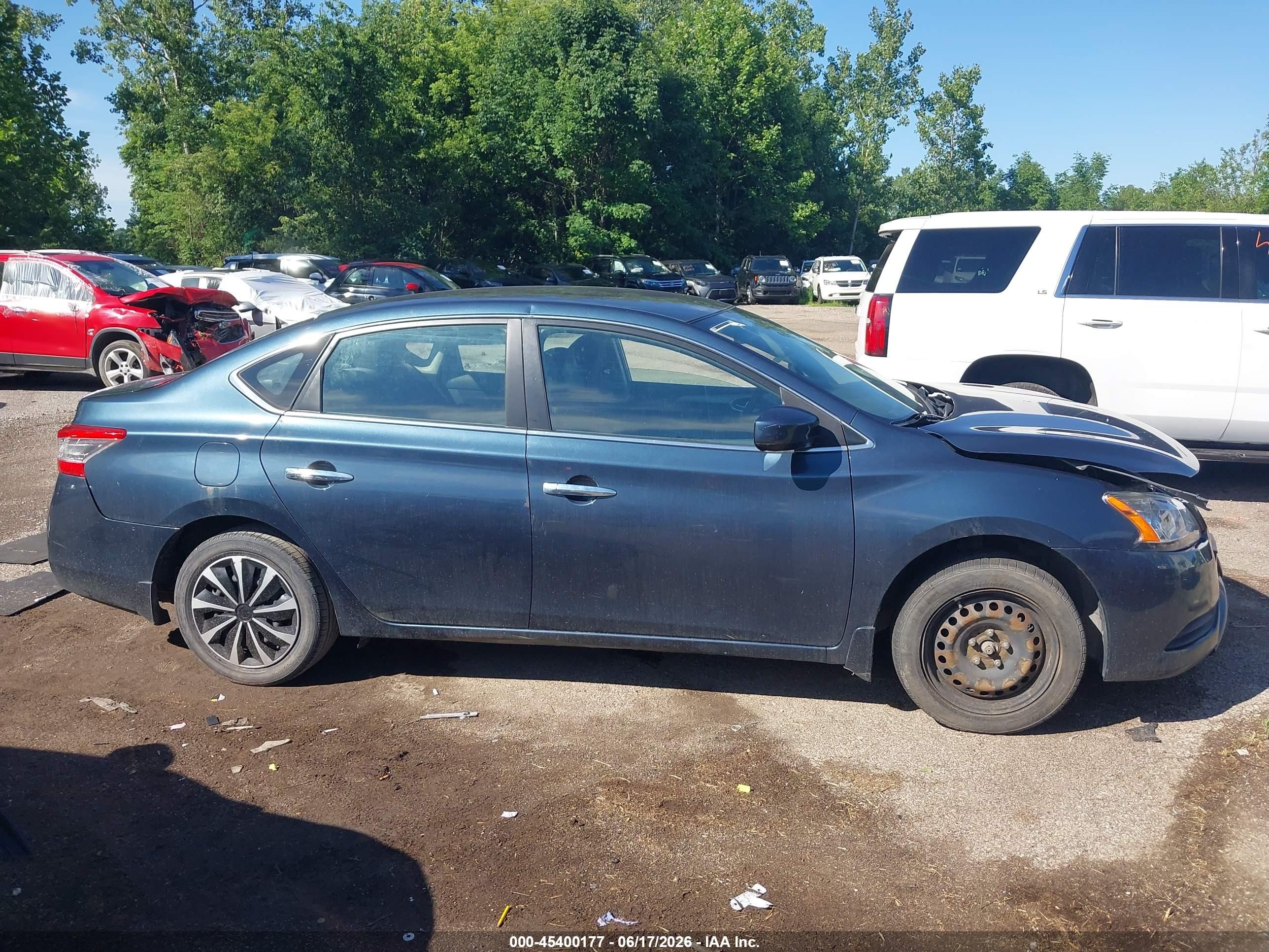 2014 Nissan Sentra Sv Blue vin: 3N1AB7APXEL677900
