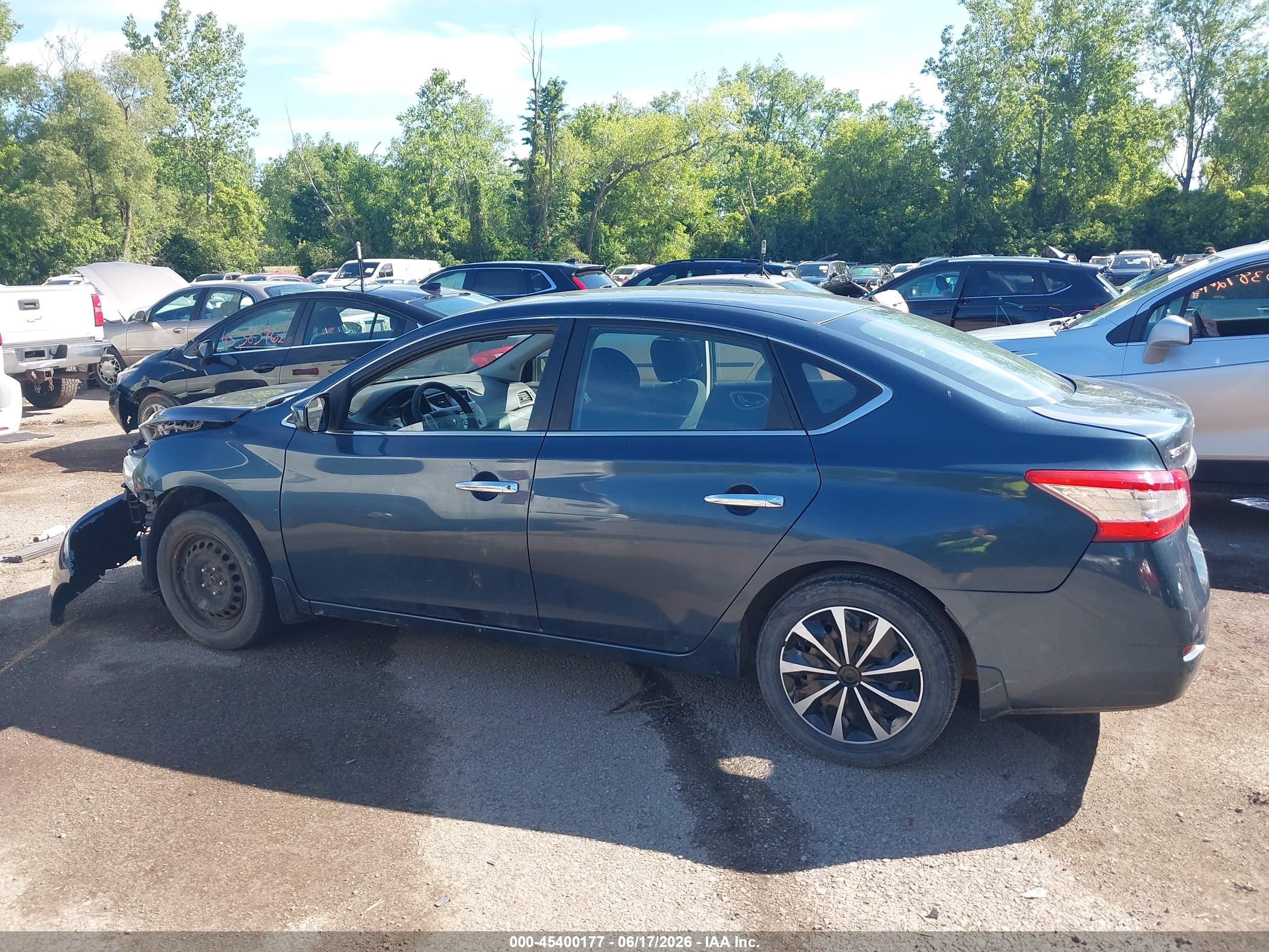 2014 Nissan Sentra Sv Blue vin: 3N1AB7APXEL677900