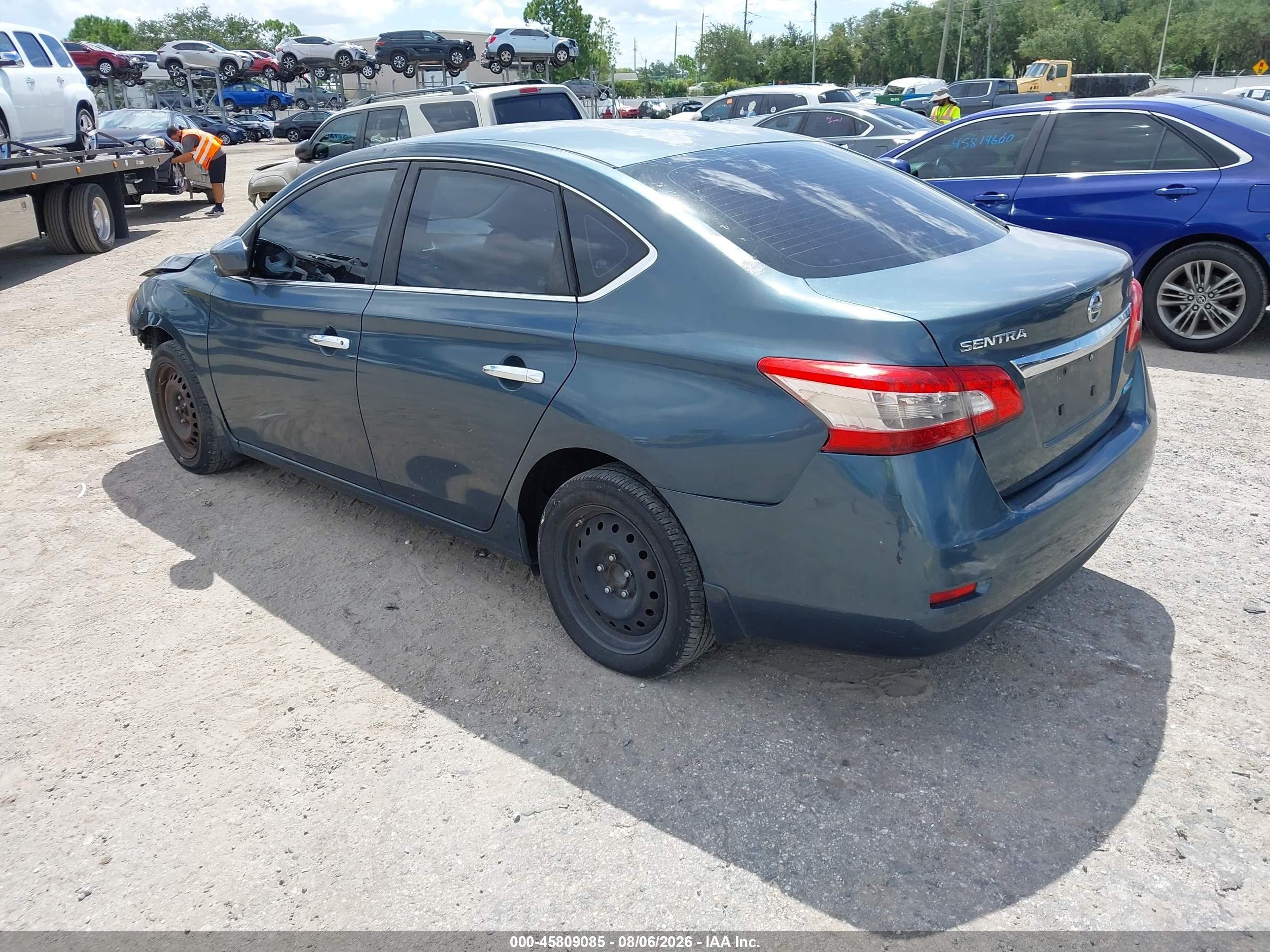 2014 Nissan Sentra Fe+ S/fe+ Sv/s/sl/sr/sv Blue vin: 3N1AB7APXEY215288