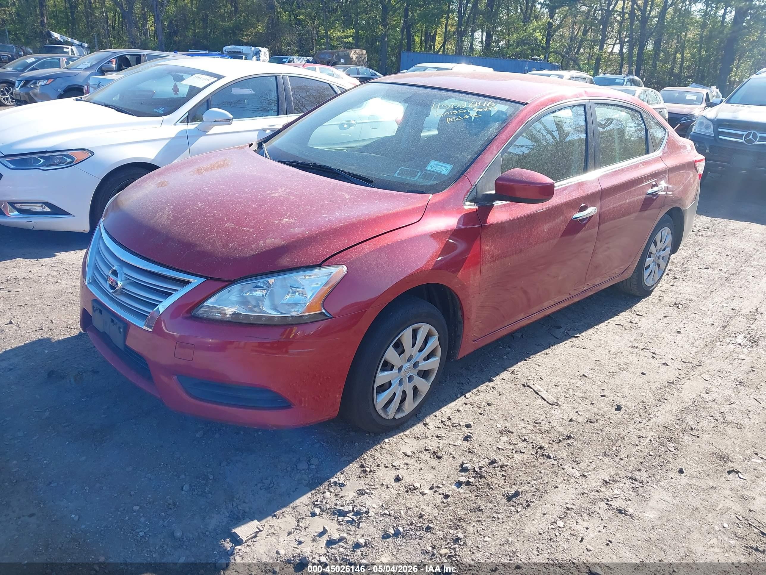 2014 Nissan Sentra S Red vin: 3N1AB7APXEY242314