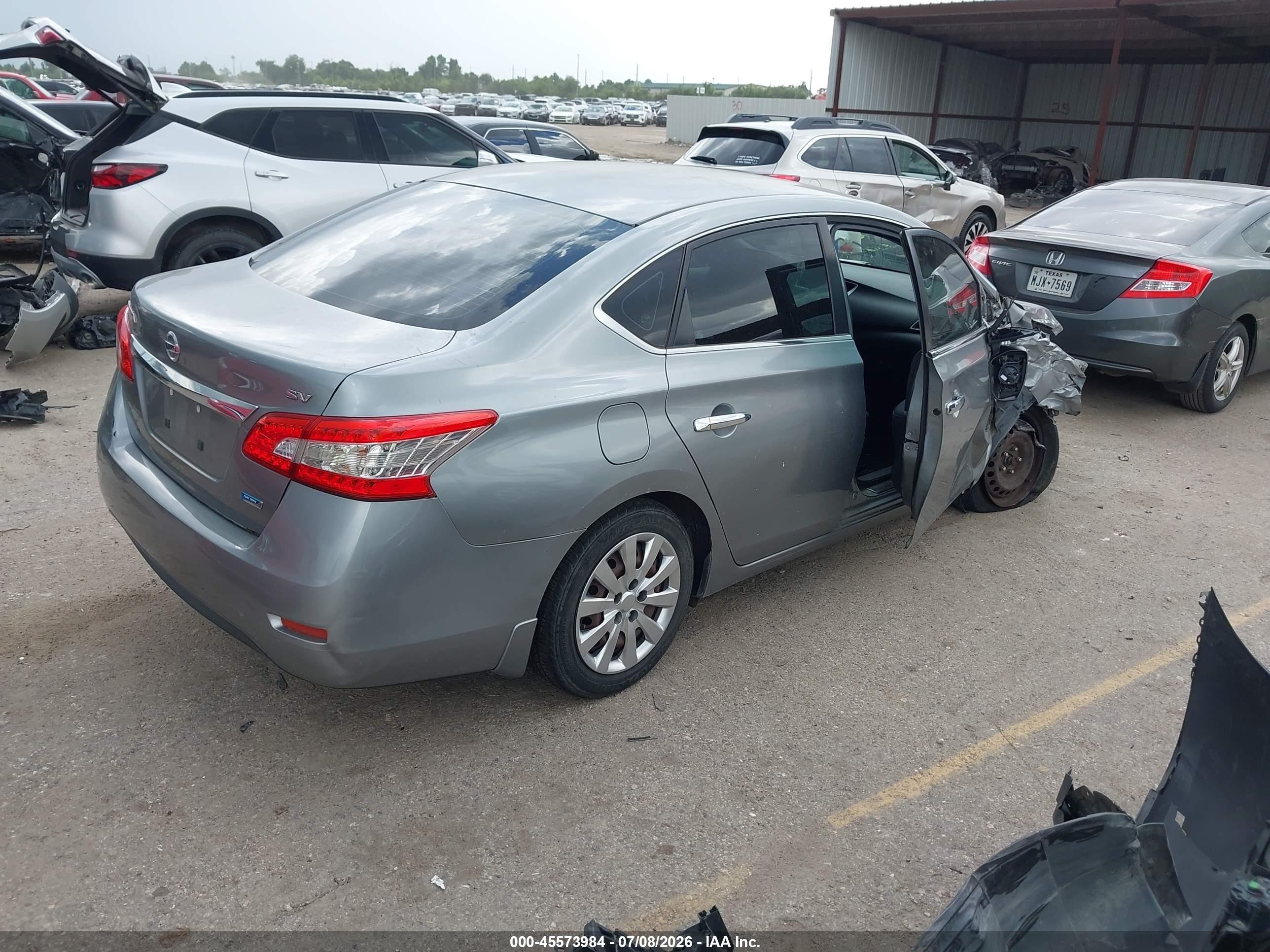 2014 Nissan Sentra Sv Gray vin: 3N1AB7APXEY266595