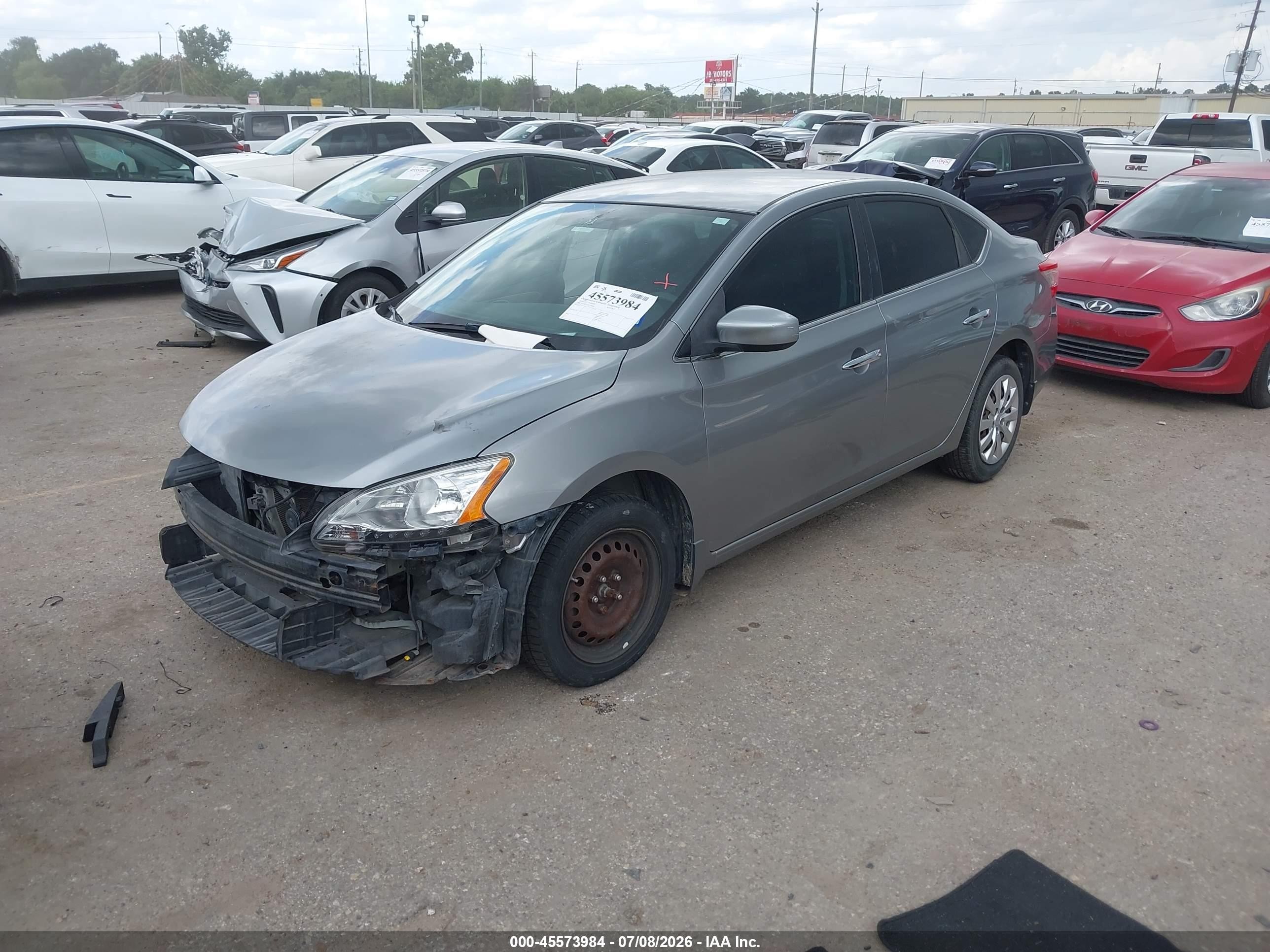 2014 Nissan Sentra Sv Gray vin: 3N1AB7APXEY266595