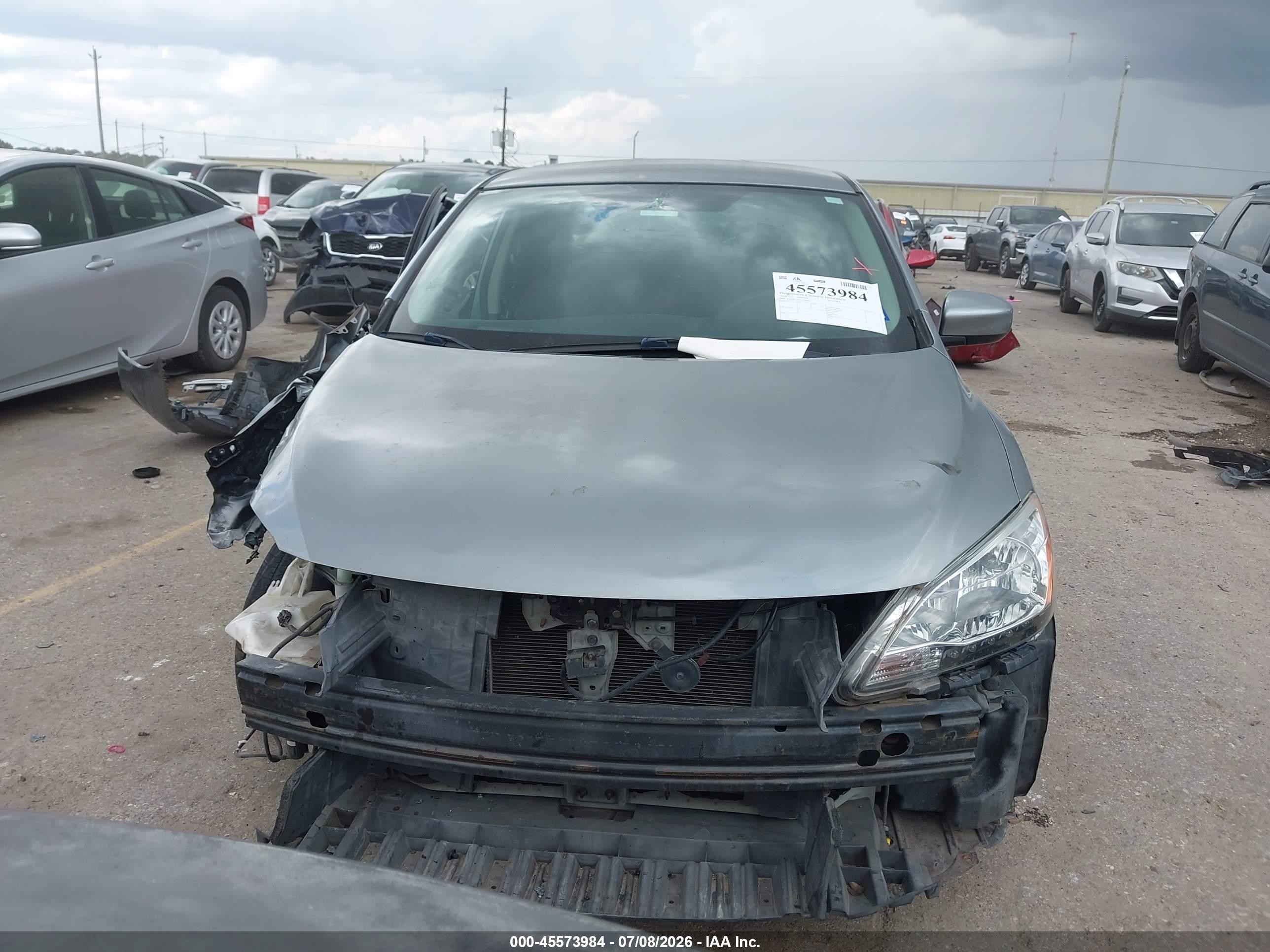 2014 Nissan Sentra Sv Gray vin: 3N1AB7APXEY266595