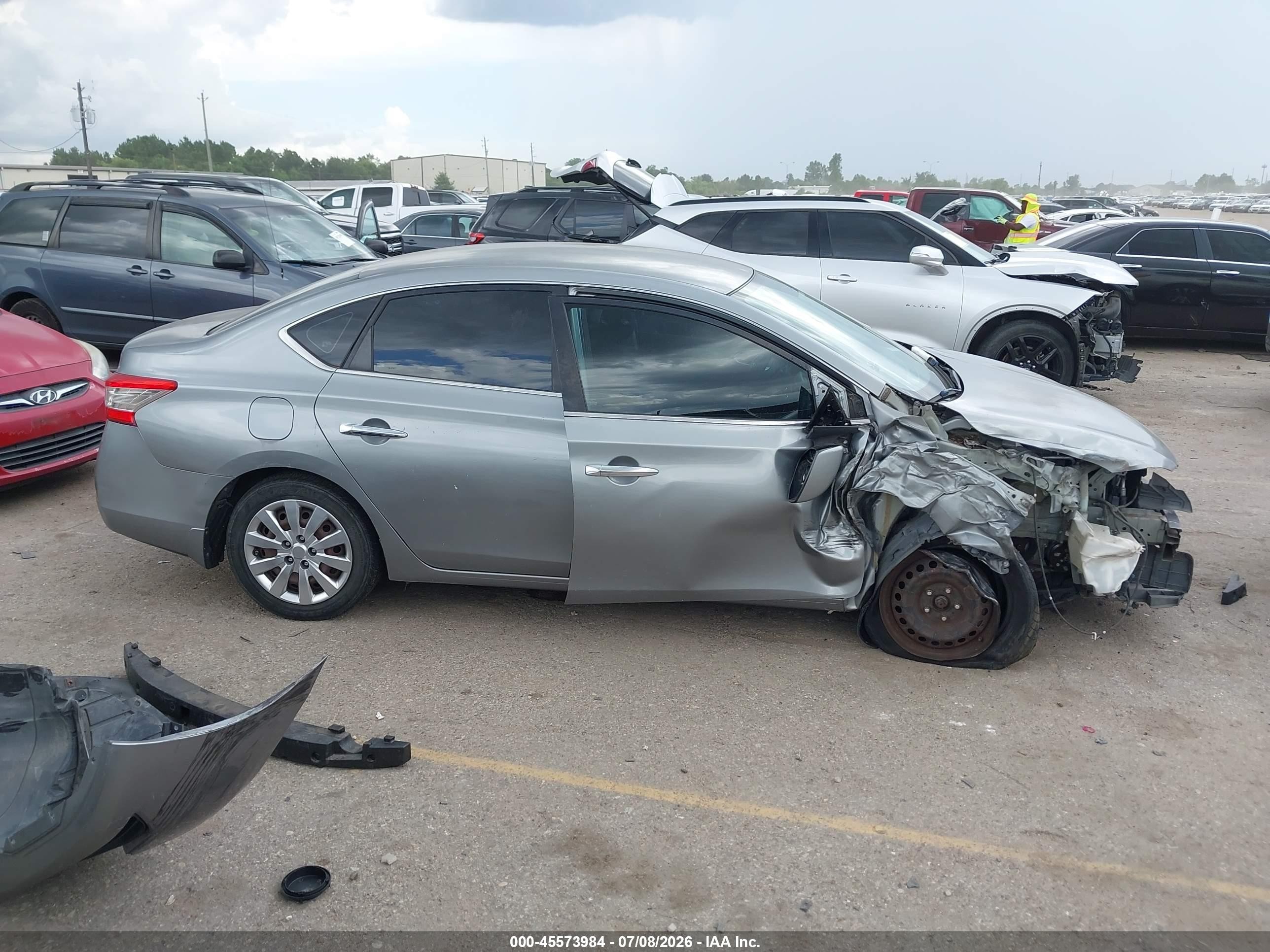 2014 Nissan Sentra Sv Gray vin: 3N1AB7APXEY266595