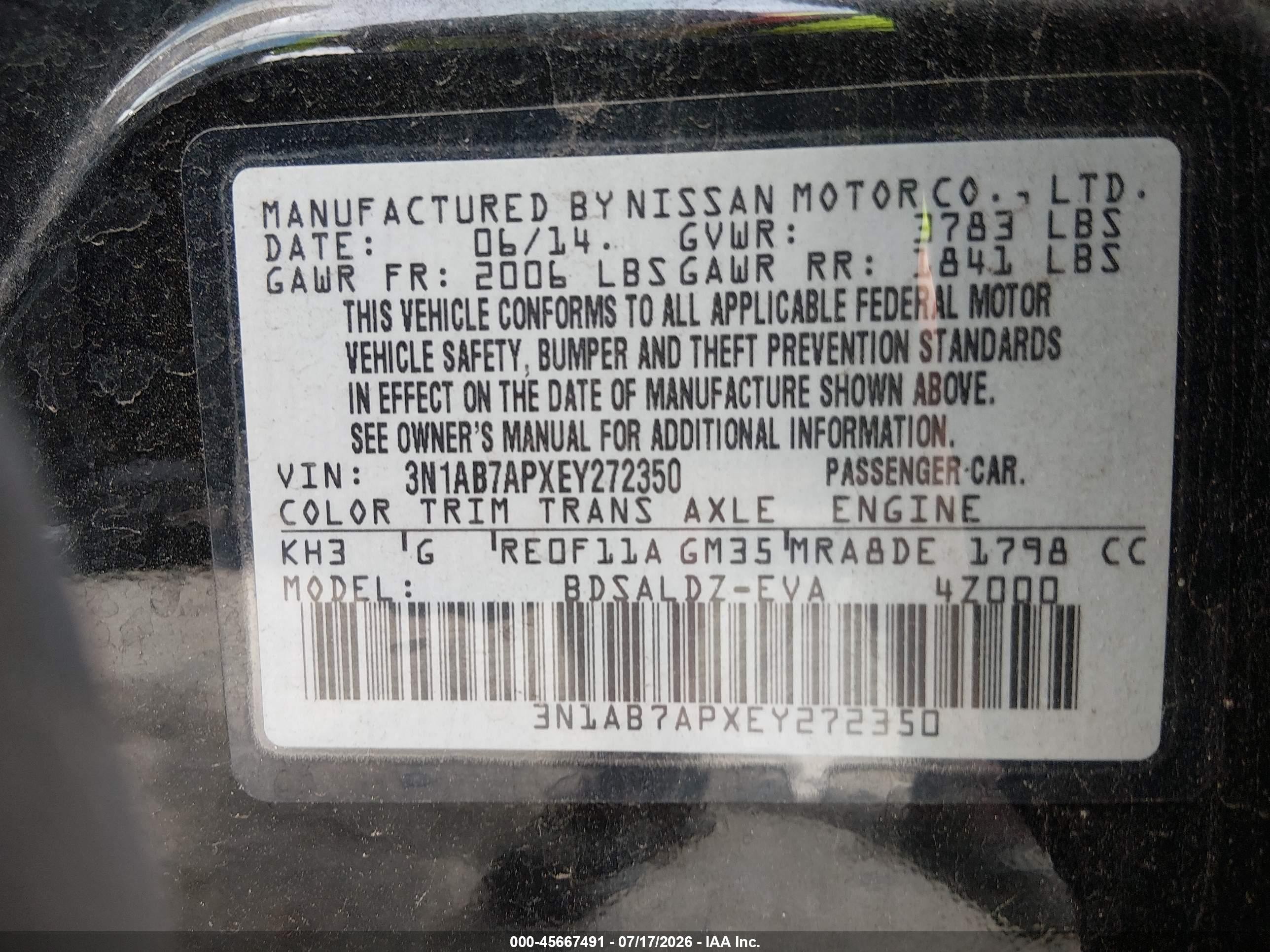 2014 Nissan Sentra Sv Black vin: 3N1AB7APXEY272350
