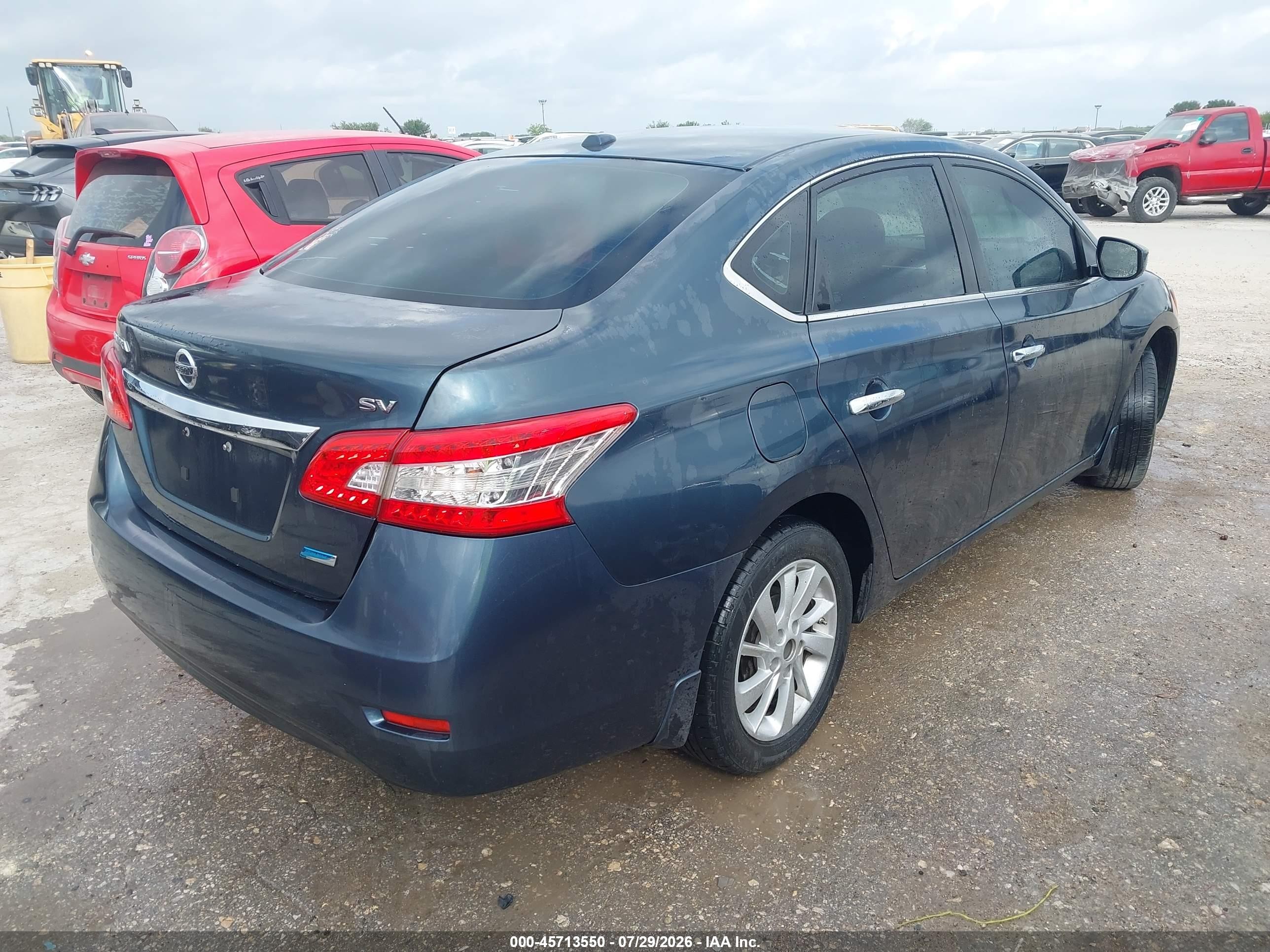 2014 Nissan Sentra Sv Синий vin: 3N1AB7APXEY274647