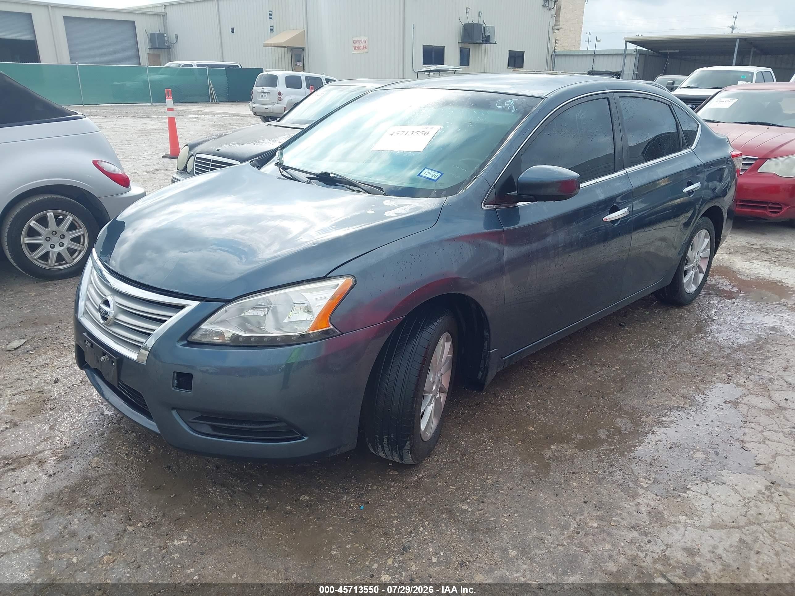 2014 Nissan Sentra Sv Синий vin: 3N1AB7APXEY274647