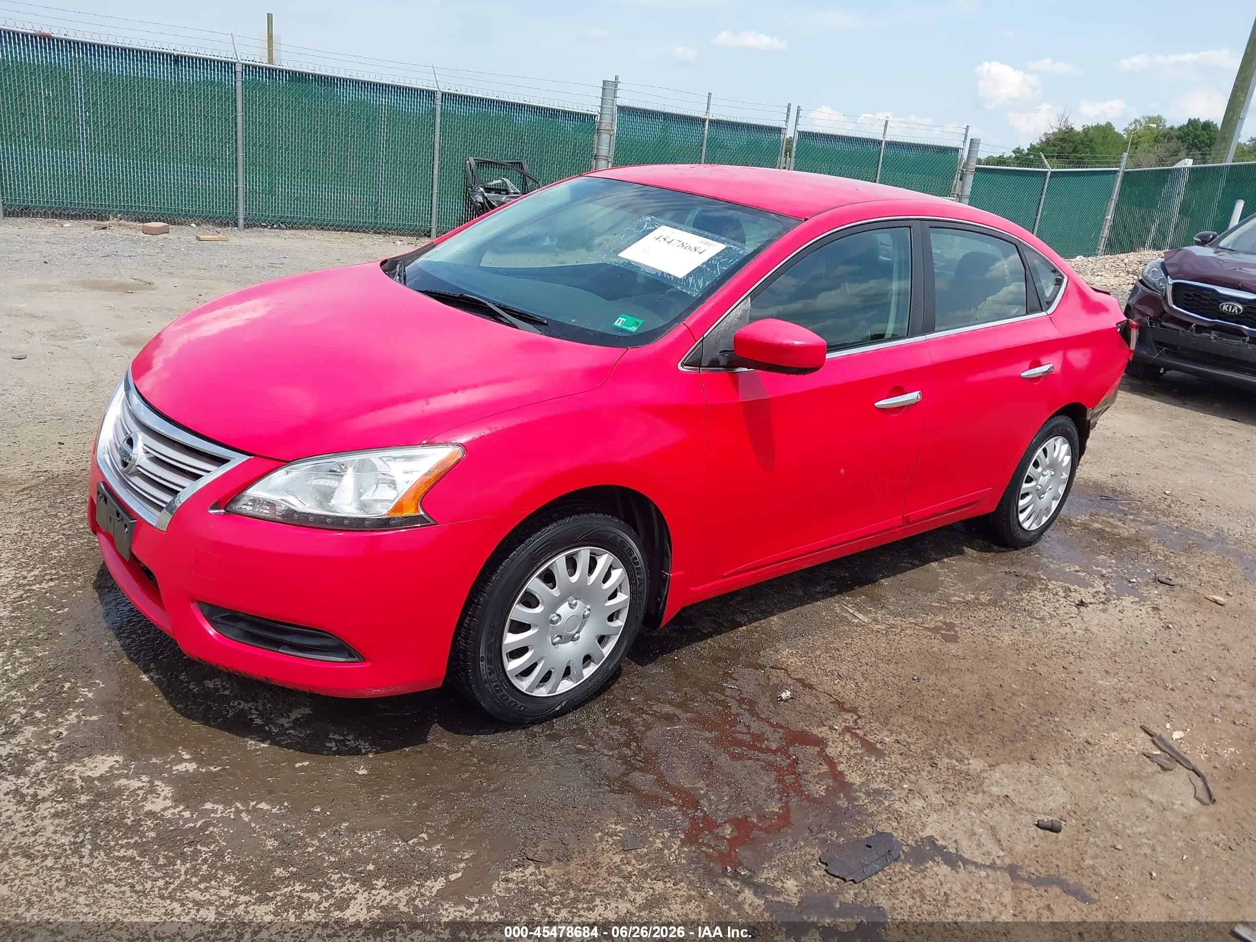 2014 Nissan Sentra Sv Red vin: 3N1AB7APXEY275622