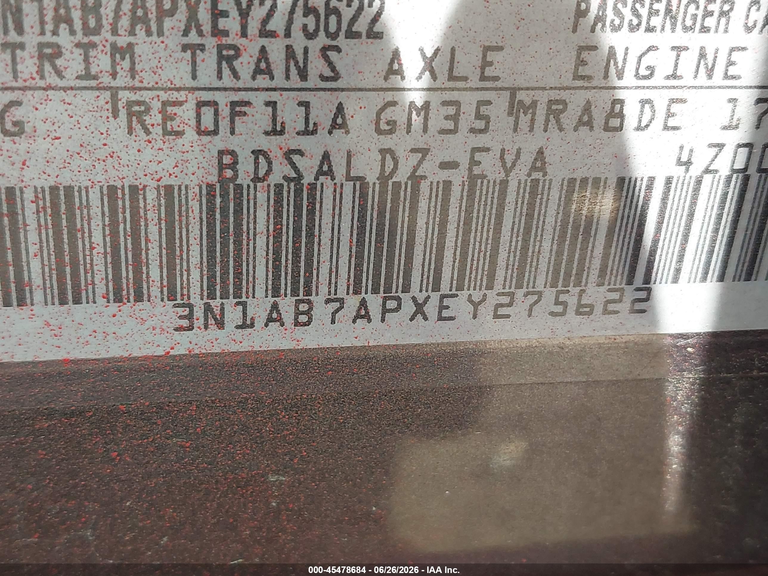2014 Nissan Sentra Sv Red vin: 3N1AB7APXEY275622
