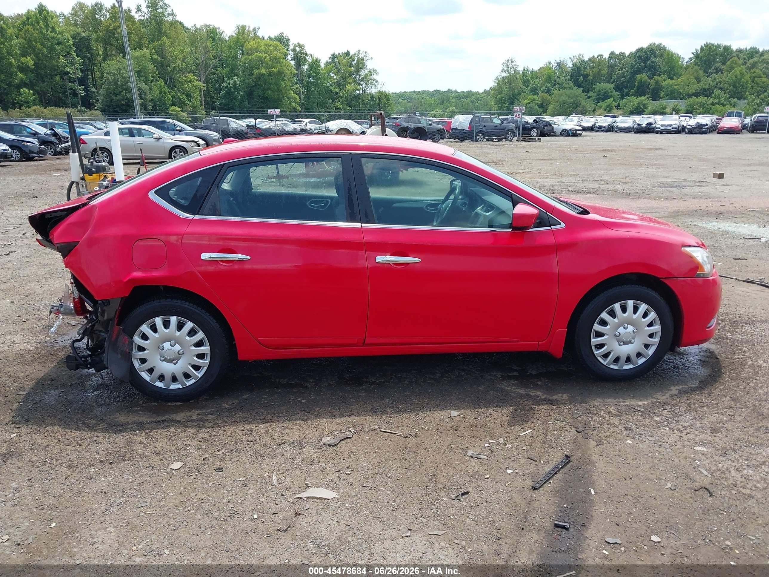 2014 Nissan Sentra Sv Red vin: 3N1AB7APXEY275622