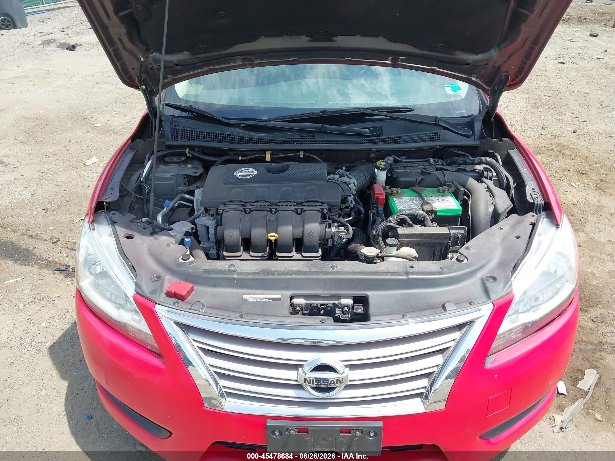 2014 Nissan Sentra Sv Red vin: 3N1AB7APXEY275622