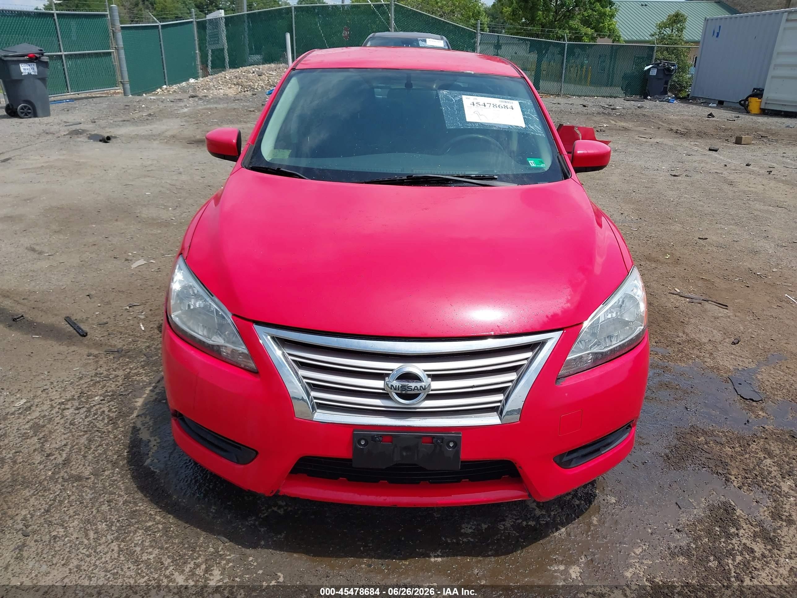2014 Nissan Sentra Sv Red vin: 3N1AB7APXEY275622