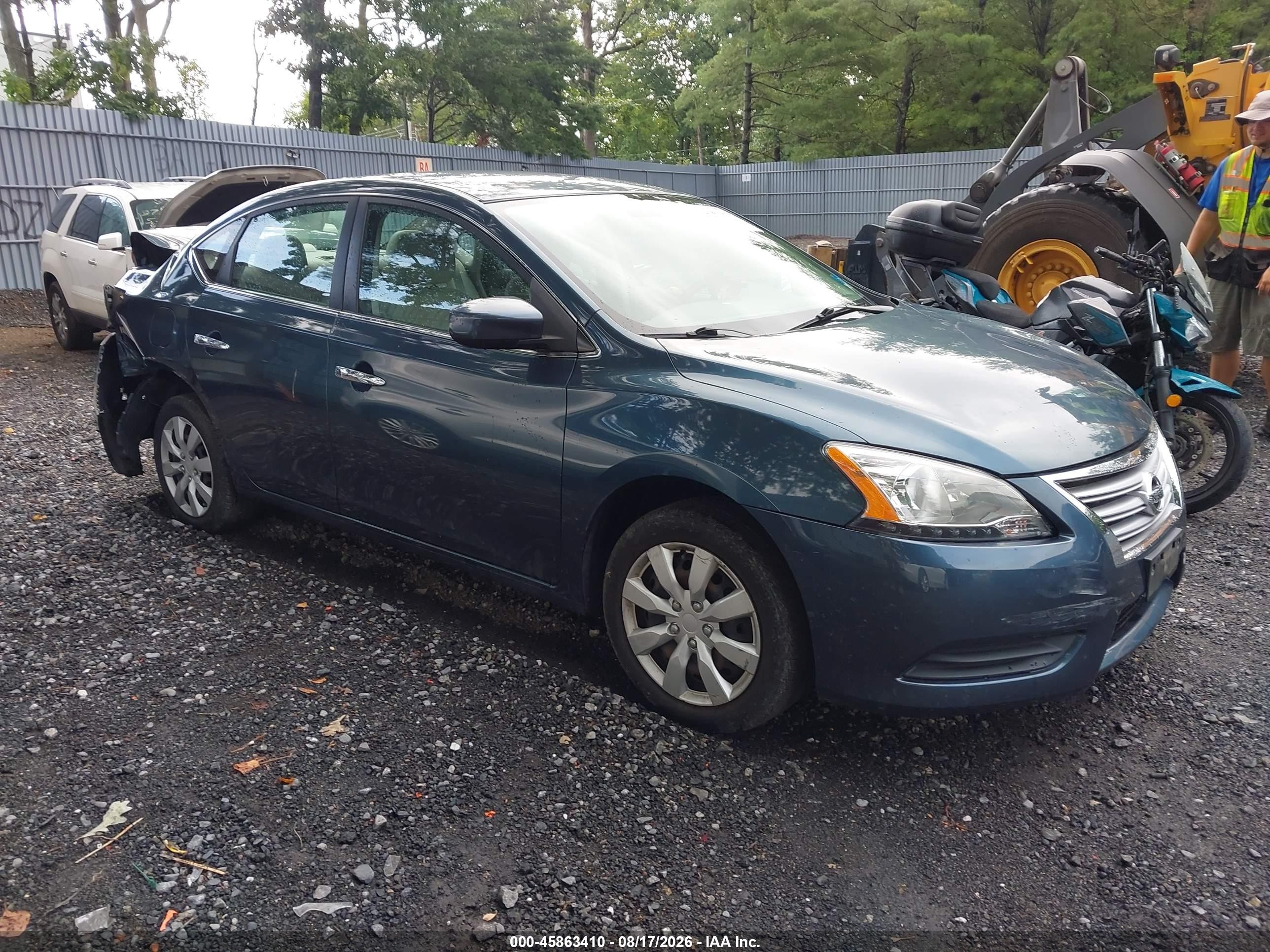 2014 Nissan Sentra Sv Blue vin: 3N1AB7APXEY309123