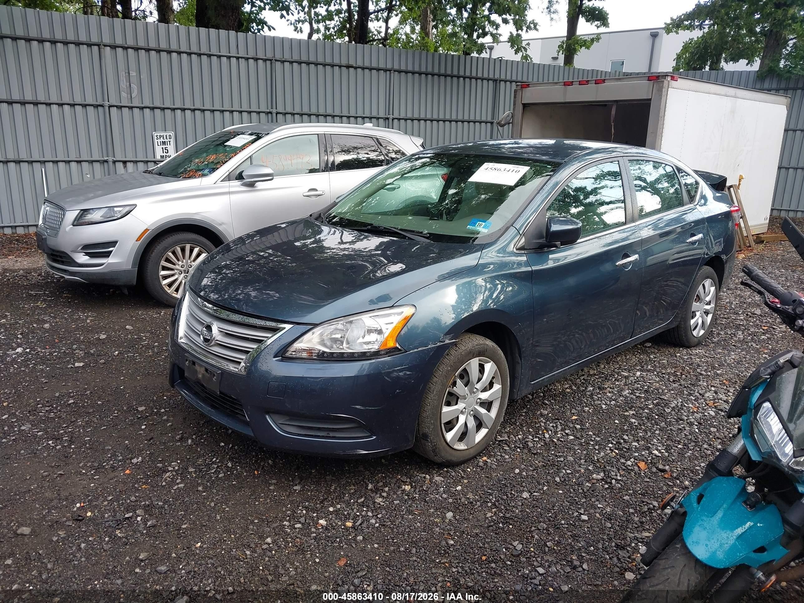 2014 Nissan Sentra Sv Blue vin: 3N1AB7APXEY309123