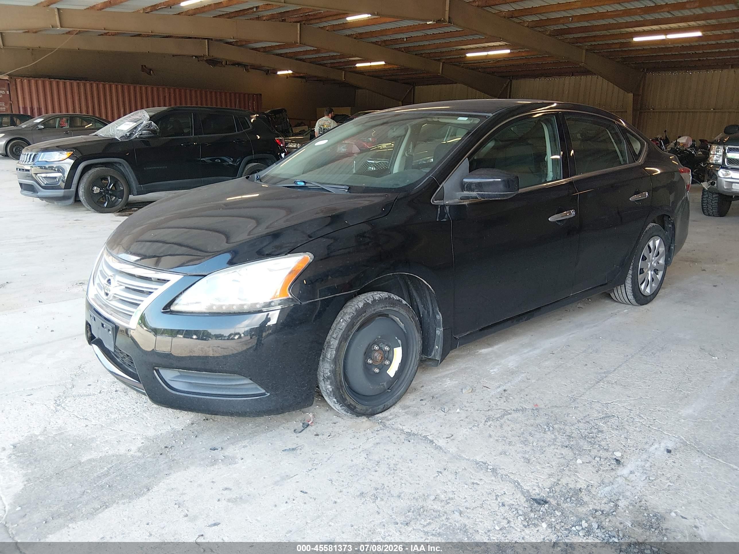 2014 Nissan Sentra S Black vin: 3N1AB7APXEY327718