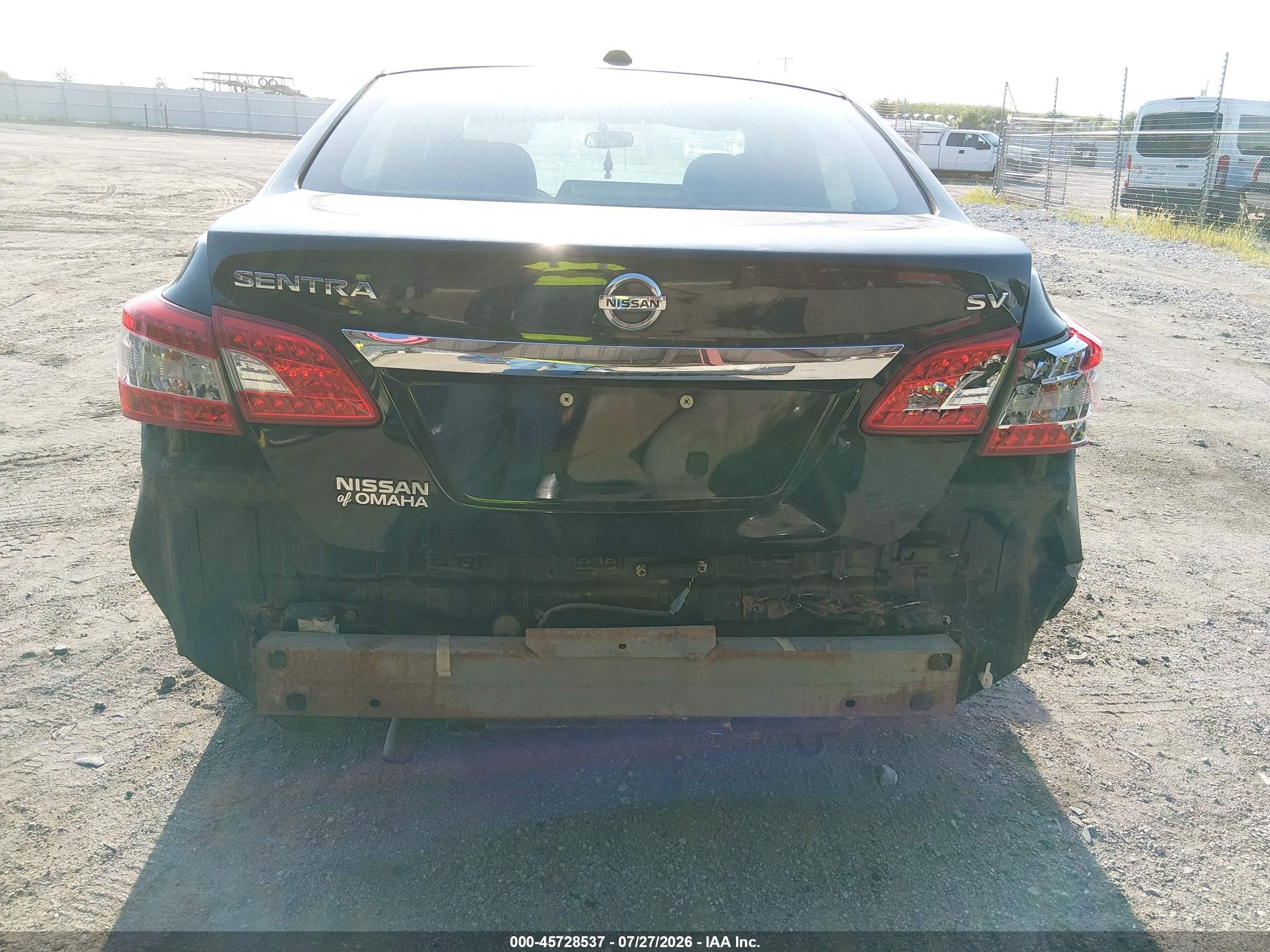 2015 Nissan Sentra Sv Black vin: 3N1AB7APXFL642081