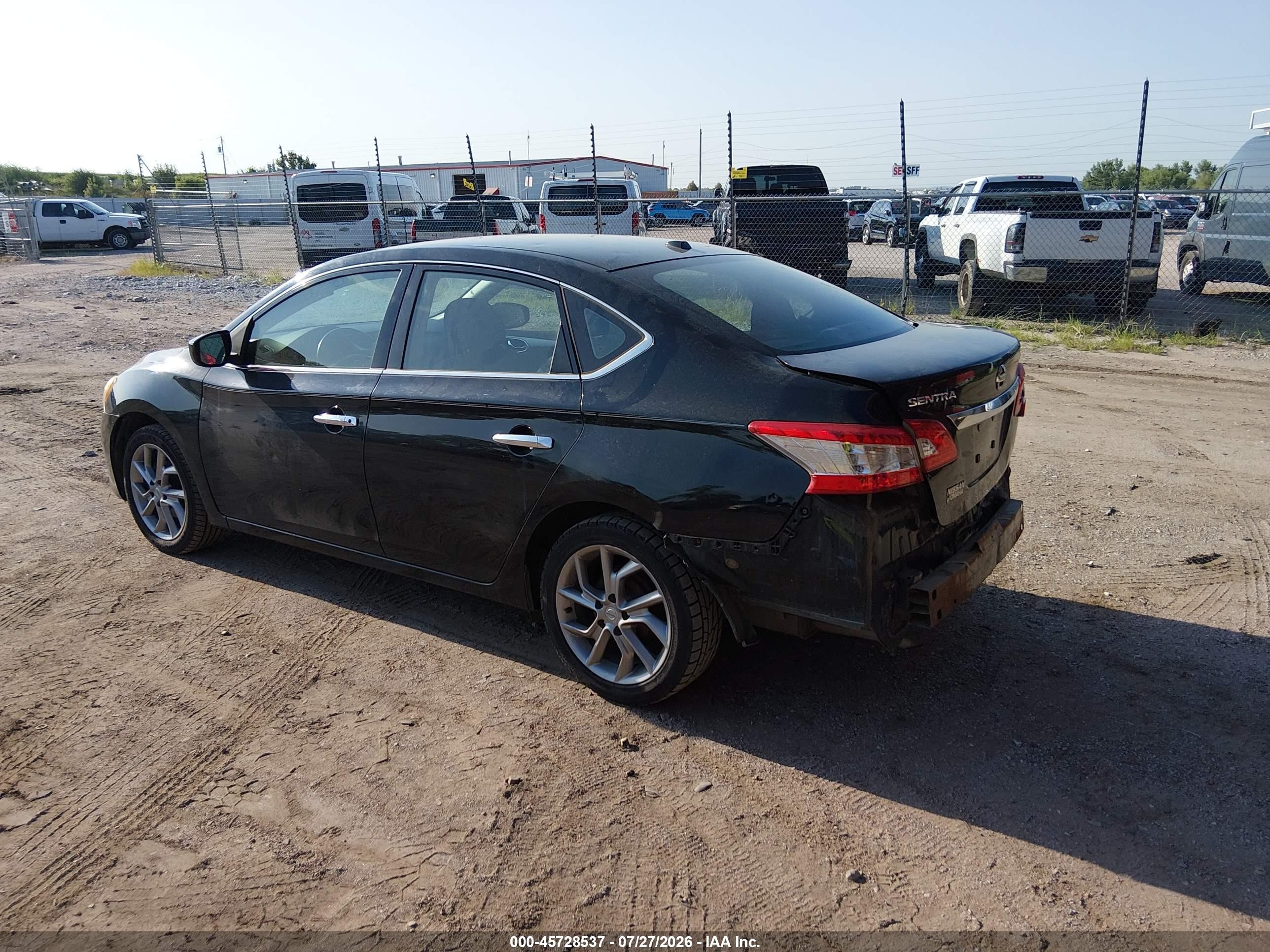 2015 Nissan Sentra Sv Black vin: 3N1AB7APXFL642081
