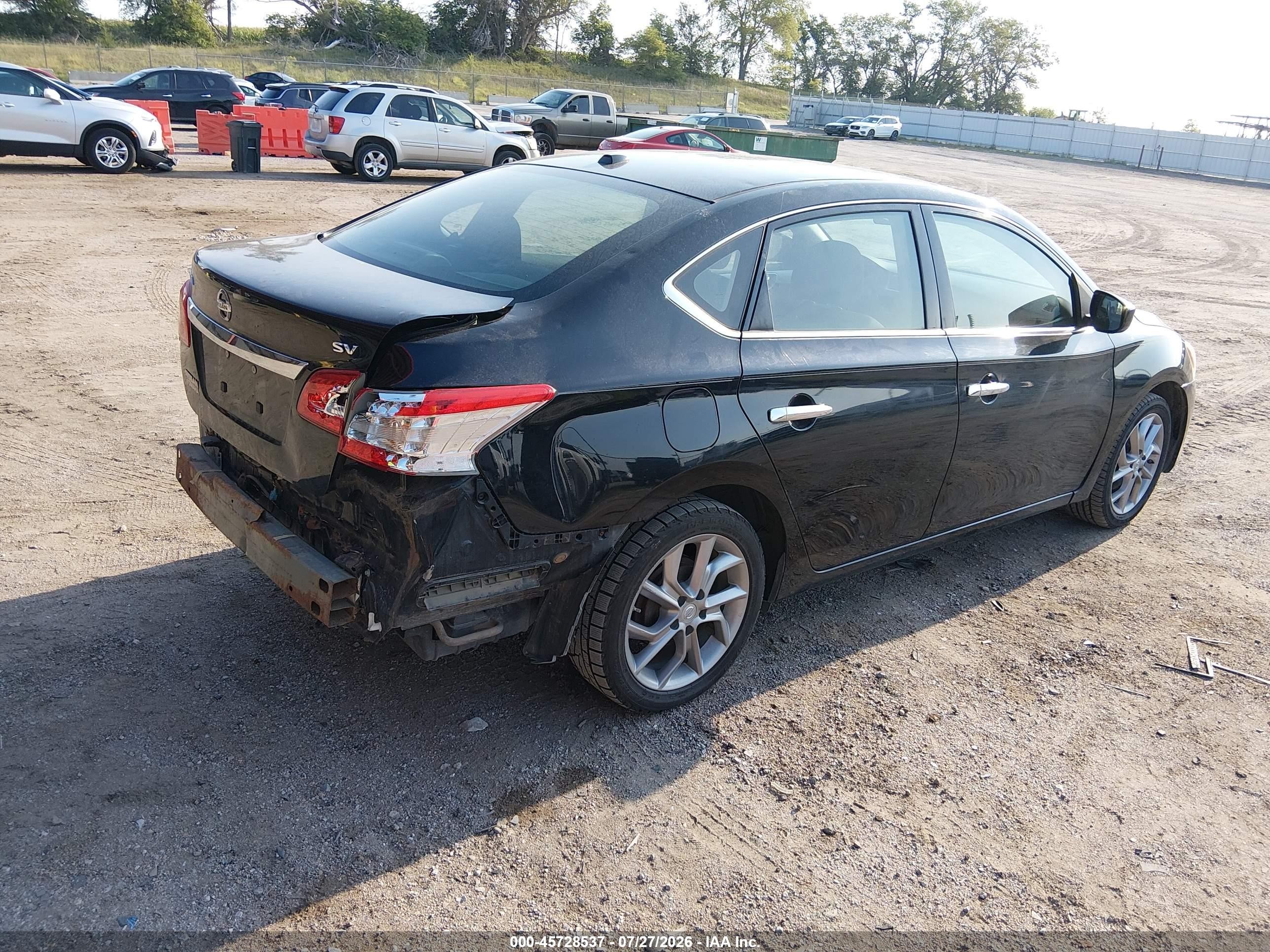 2015 Nissan Sentra Sv Black vin: 3N1AB7APXFL642081