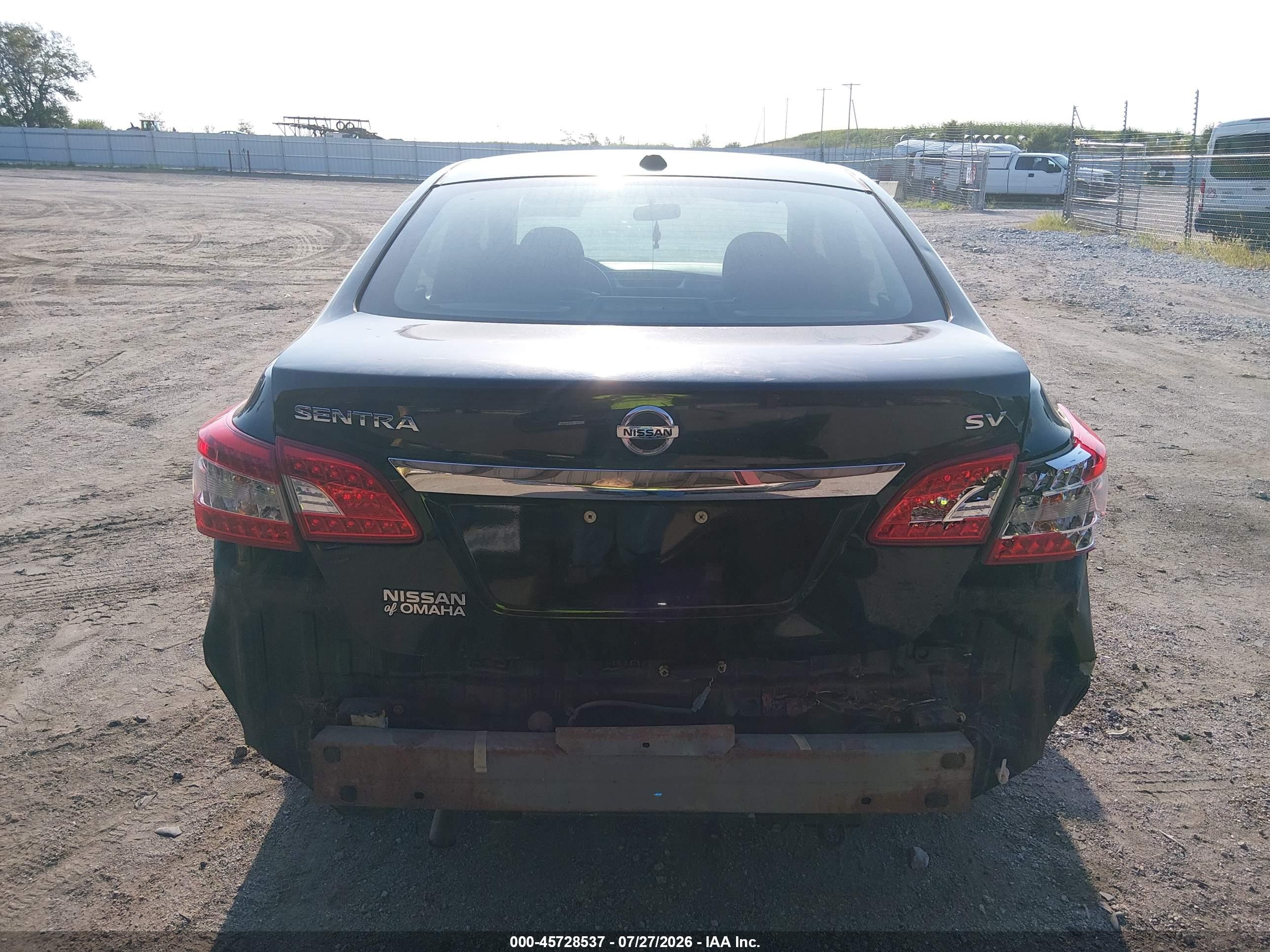2015 Nissan Sentra Sv Black vin: 3N1AB7APXFL642081