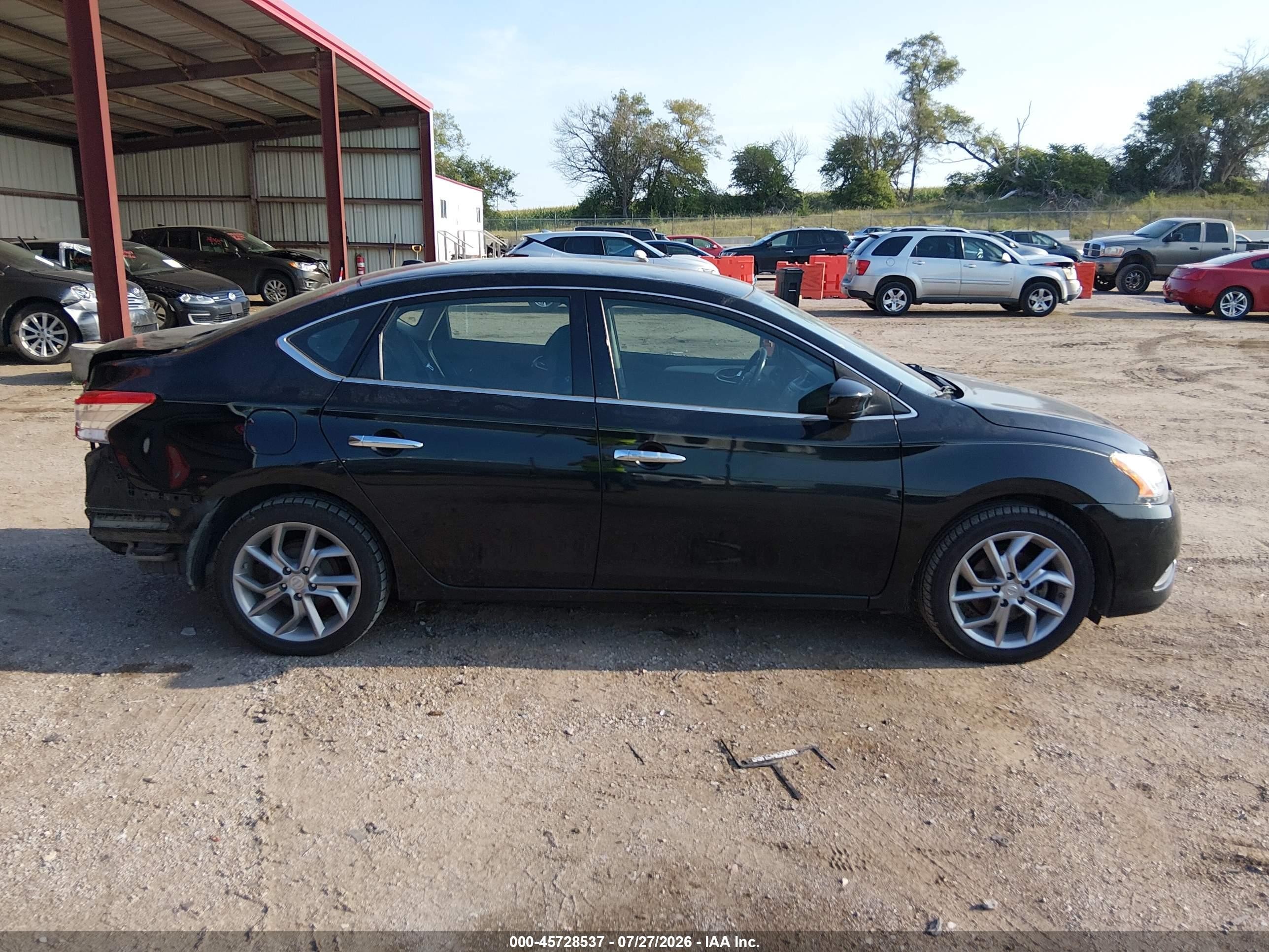 2015 Nissan Sentra Sv Black vin: 3N1AB7APXFL642081