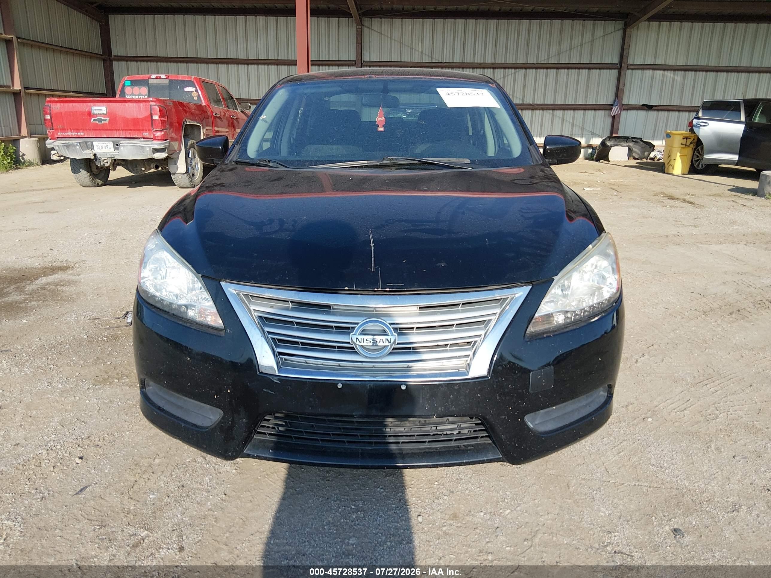 2015 Nissan Sentra Sv Black vin: 3N1AB7APXFL642081