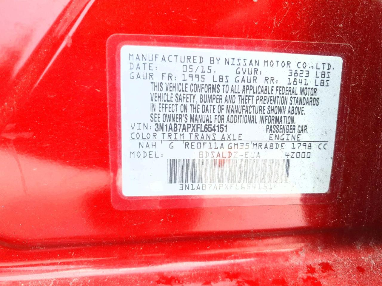 2015 Nissan Sentra Sv Красный vin: 3N1AB7APXFL654151