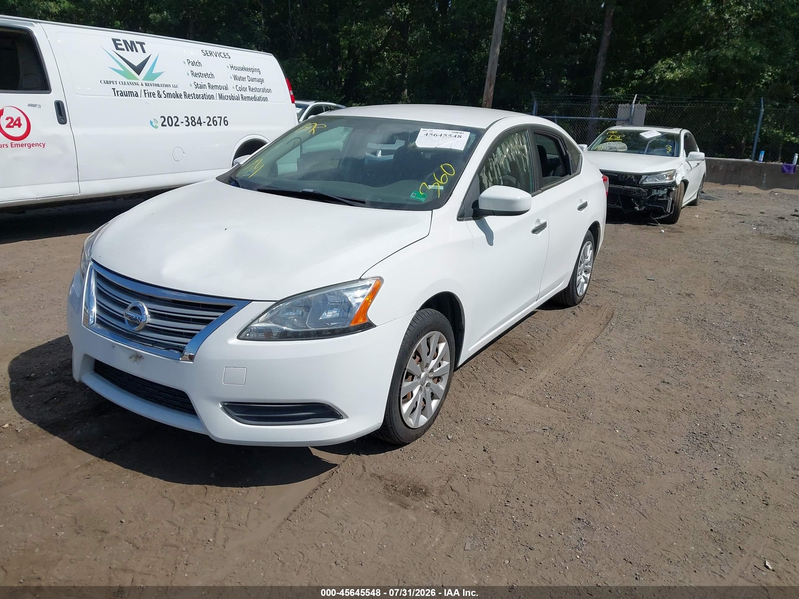 2015 Nissan Sentra Fe+ S/s/sl/sr/sv Белый vin: 3N1AB7APXFL657986
