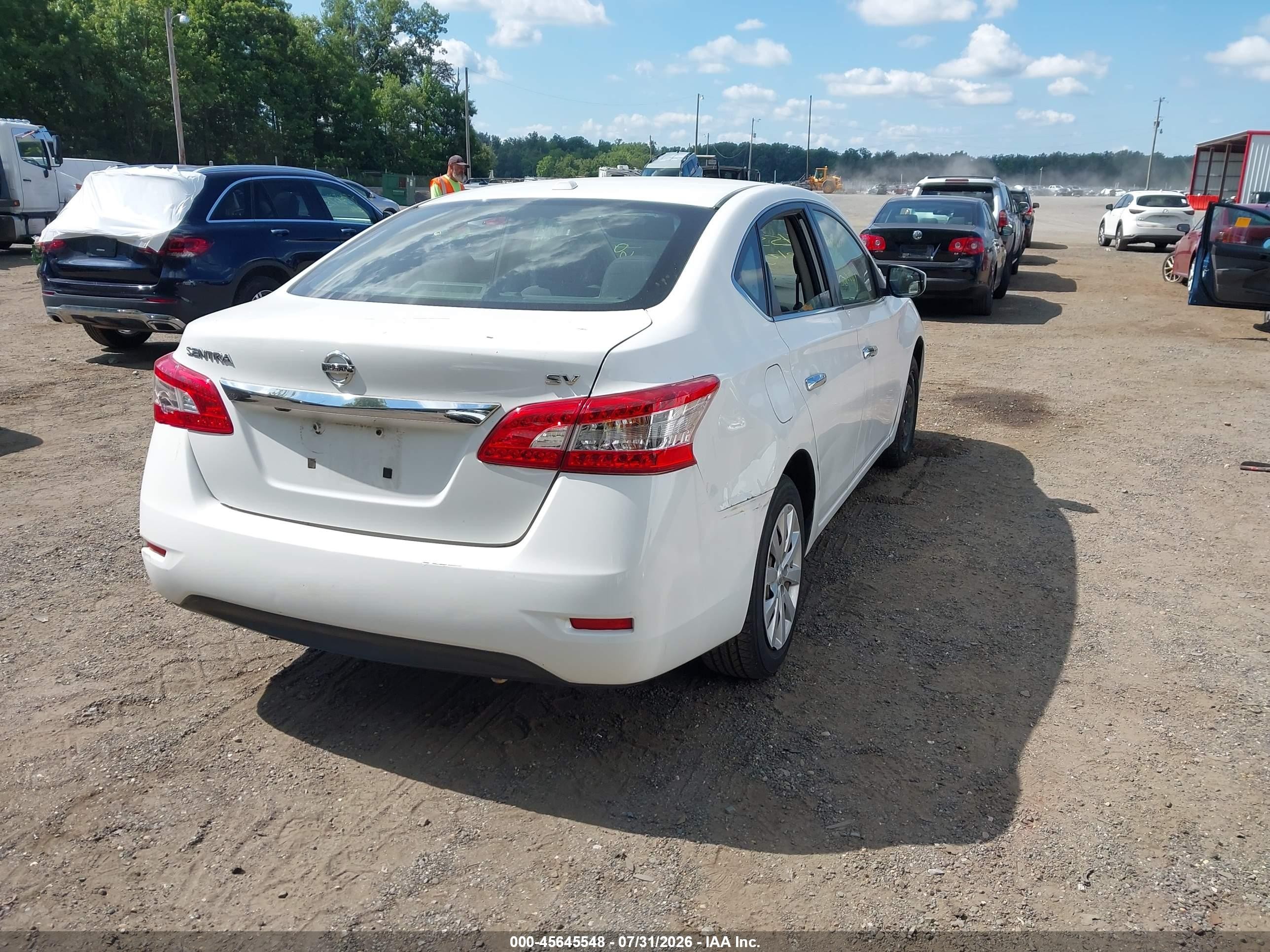 2015 Nissan Sentra Fe+ S/s/sl/sr/sv Белый vin: 3N1AB7APXFL657986