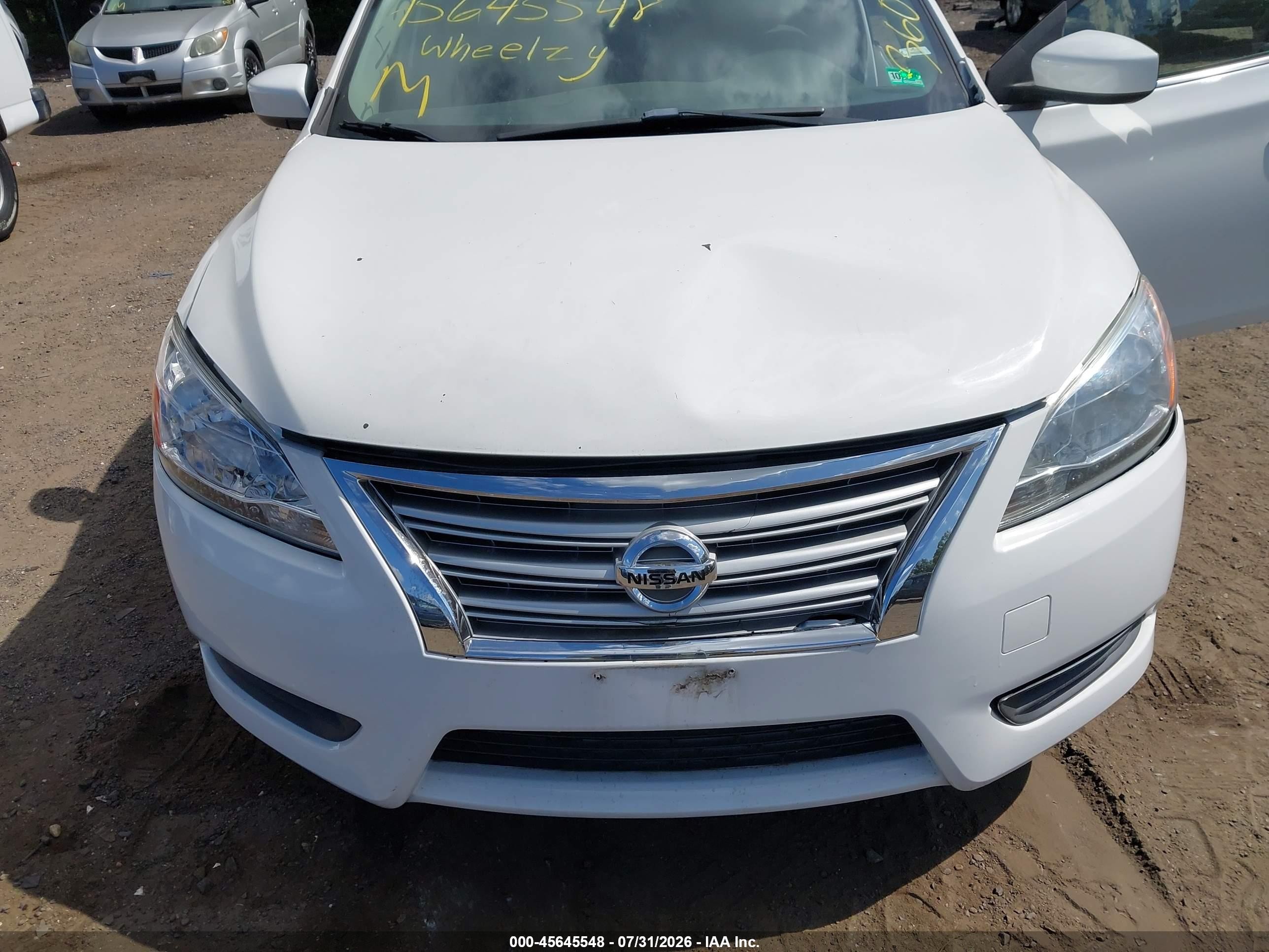 2015 Nissan Sentra Fe+ S/s/sl/sr/sv Белый vin: 3N1AB7APXFL657986