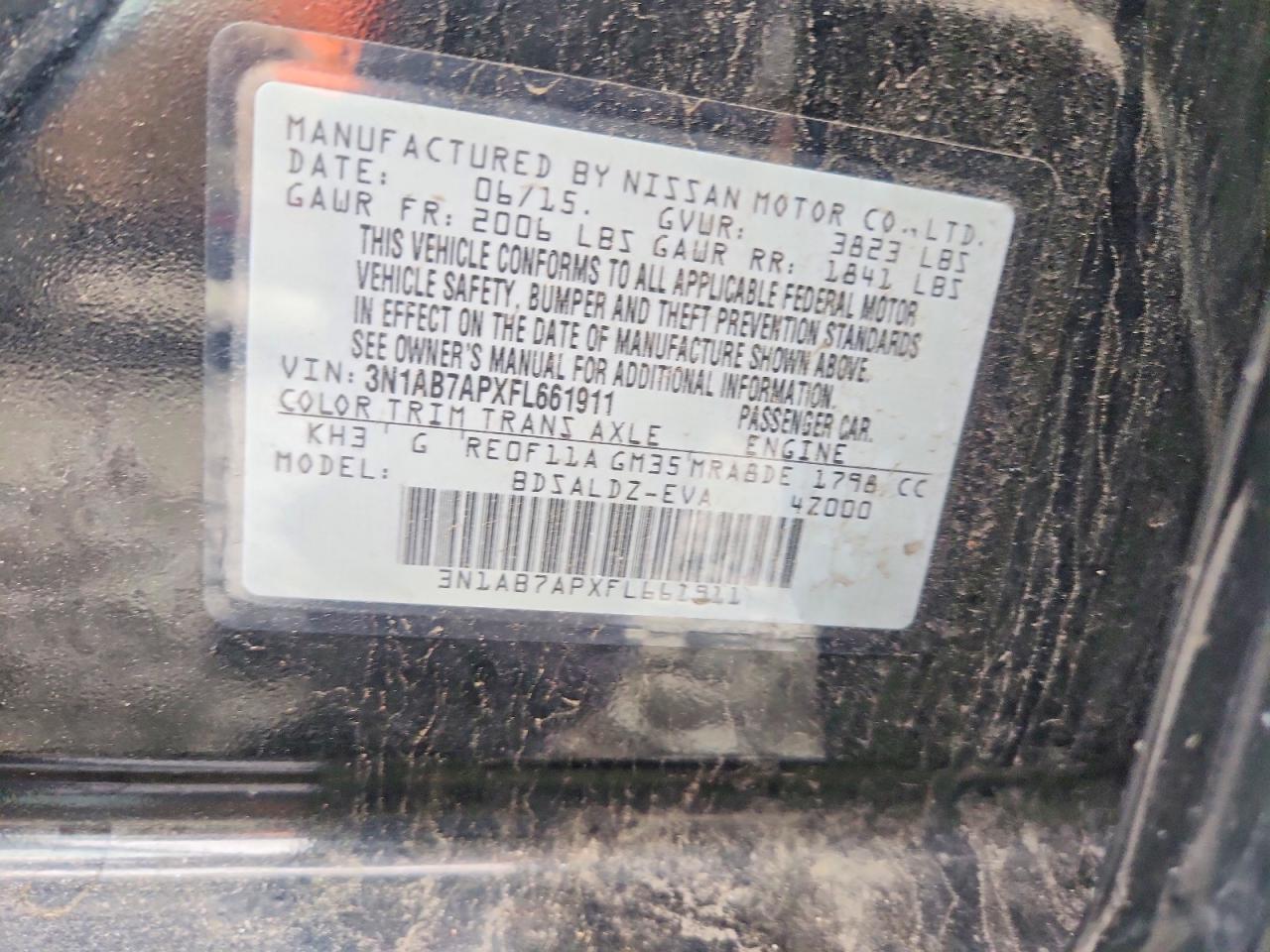 2015 Nissan Sentra Sv Black vin: 3N1AB7APXFL661911