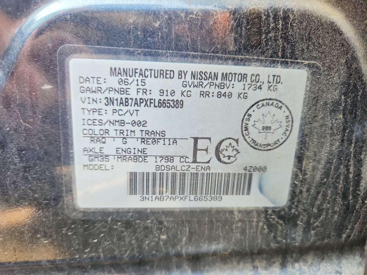 2015 Nissan Sentra S Blue vin: 3N1AB7APXFL665389