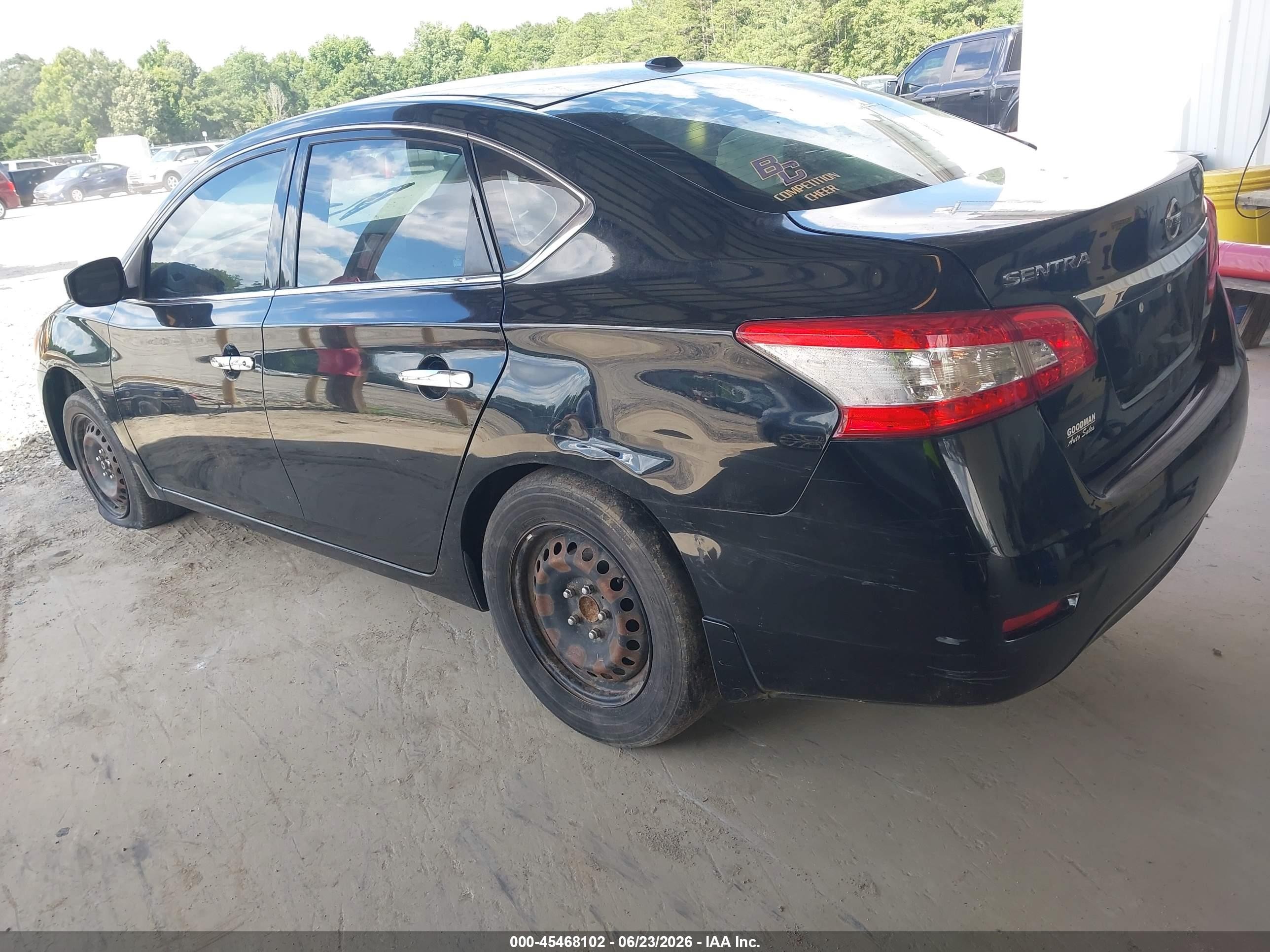 2015 Nissan Sentra Sv Black vin: 3N1AB7APXFL672505