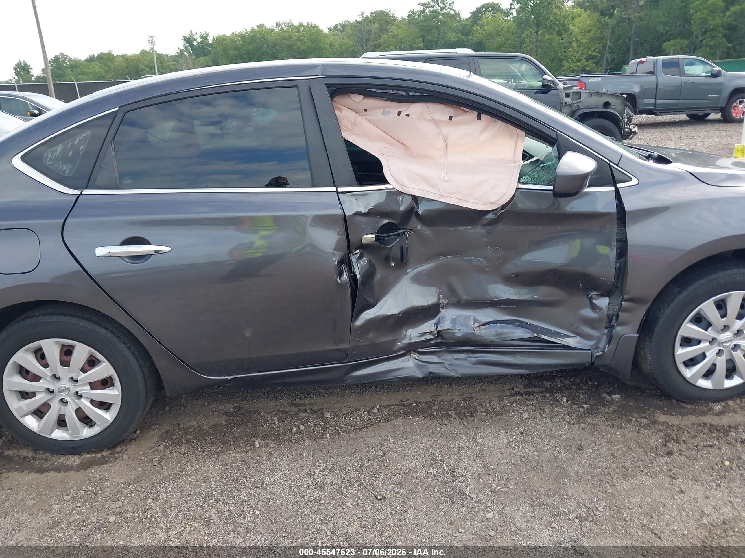 2015 Nissan Sentra Sv Gray vin: 3N1AB7APXFL673606