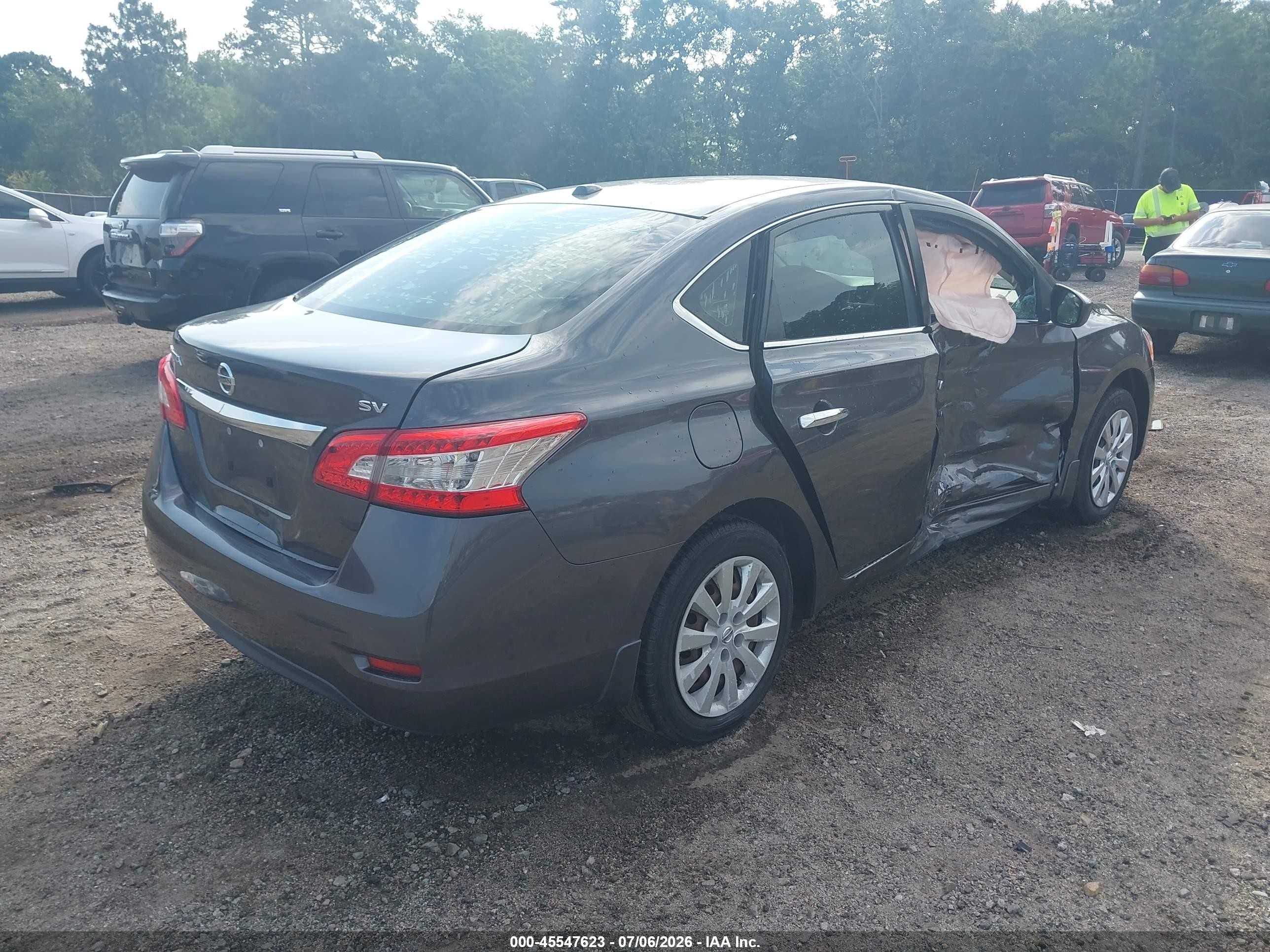 2015 Nissan Sentra Sv Gray vin: 3N1AB7APXFL673606