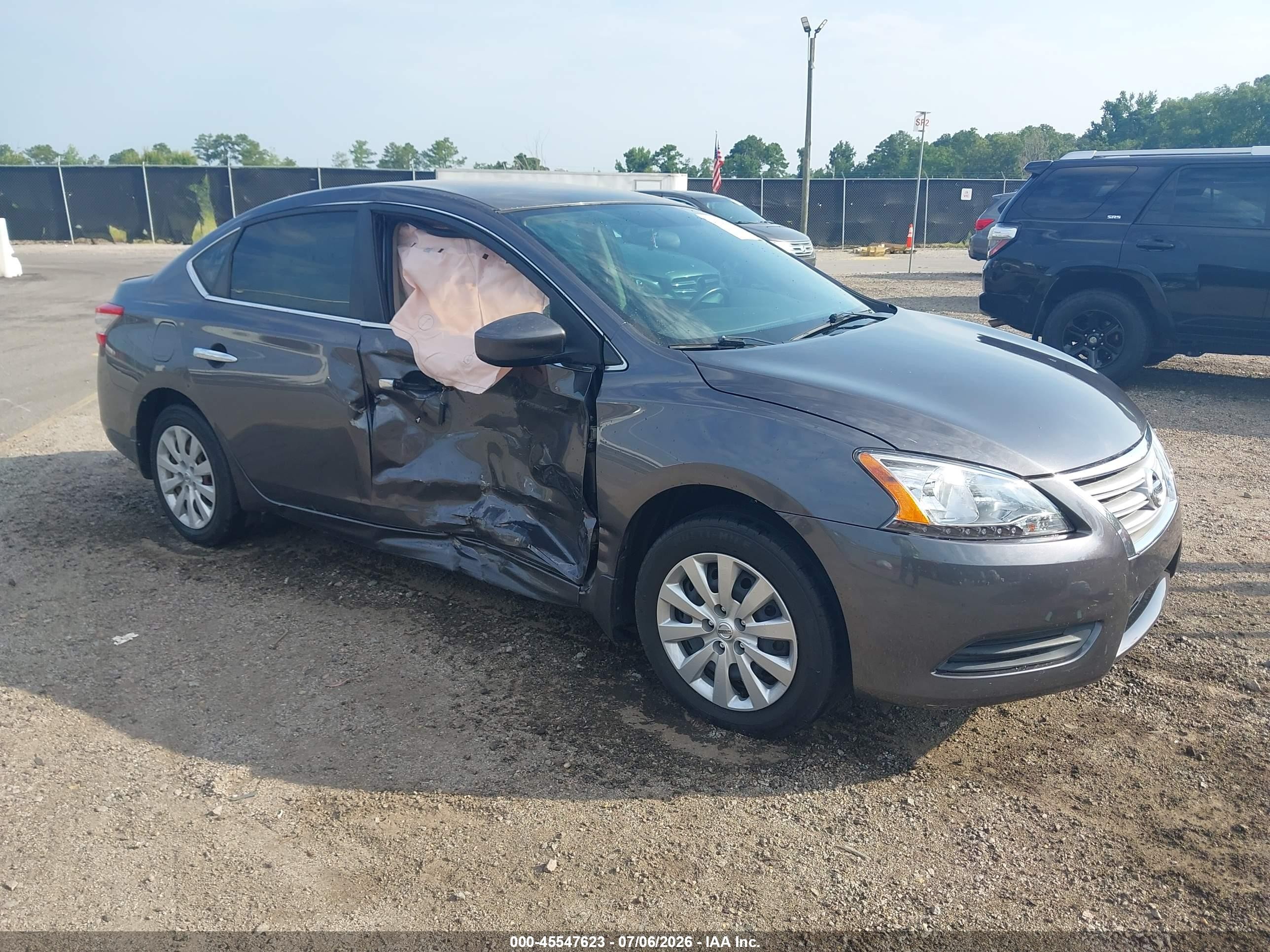2015 Nissan Sentra Sv Gray vin: 3N1AB7APXFL673606