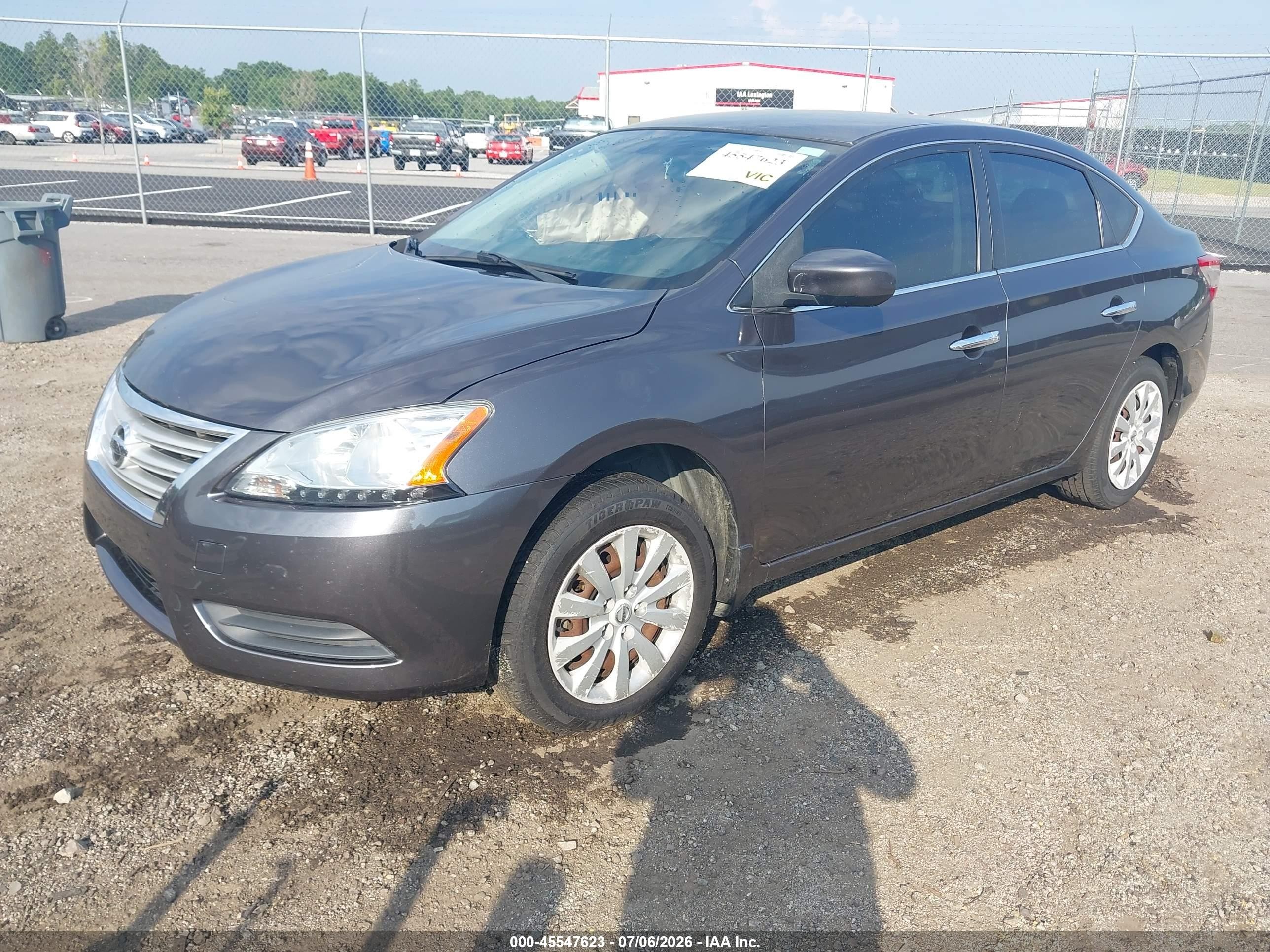 2015 Nissan Sentra Sv Gray vin: 3N1AB7APXFL673606