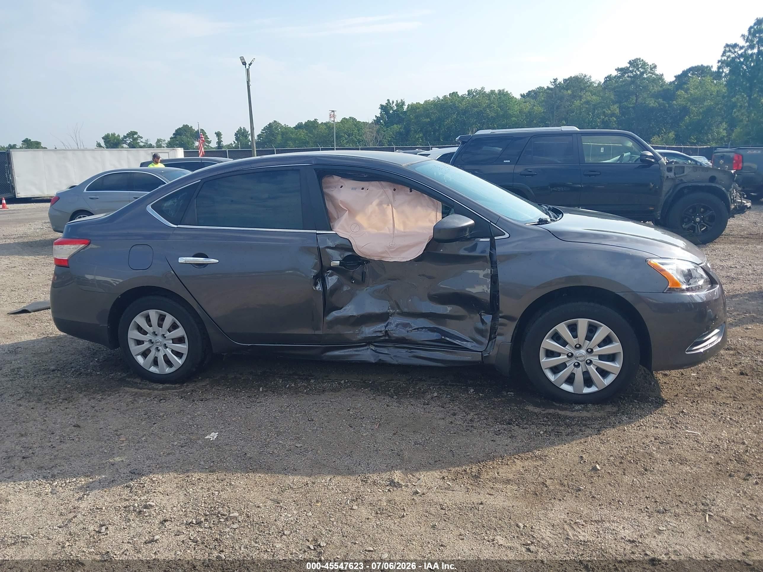 2015 Nissan Sentra Sv Gray vin: 3N1AB7APXFL673606