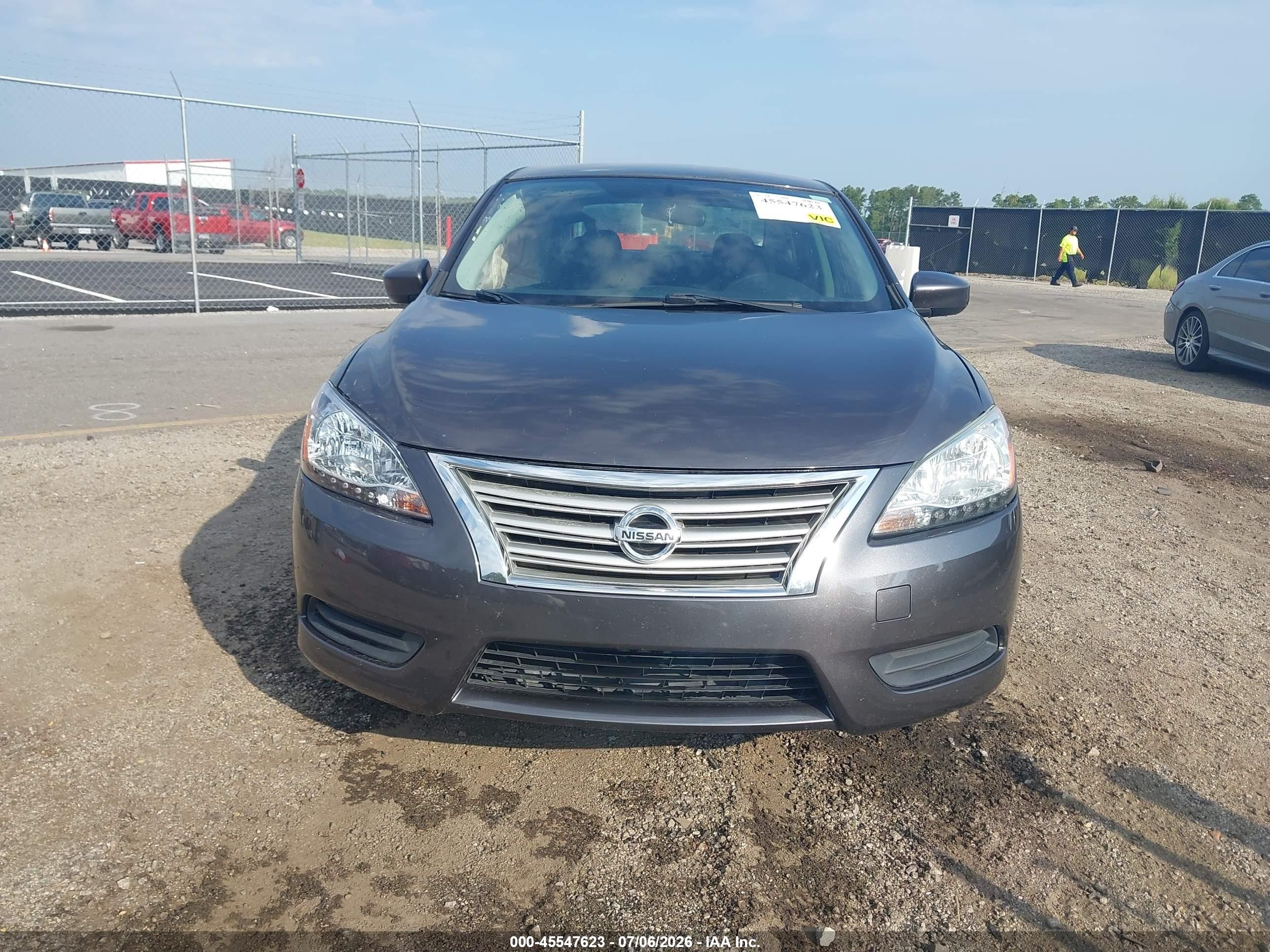 2015 Nissan Sentra Sv Gray vin: 3N1AB7APXFL673606