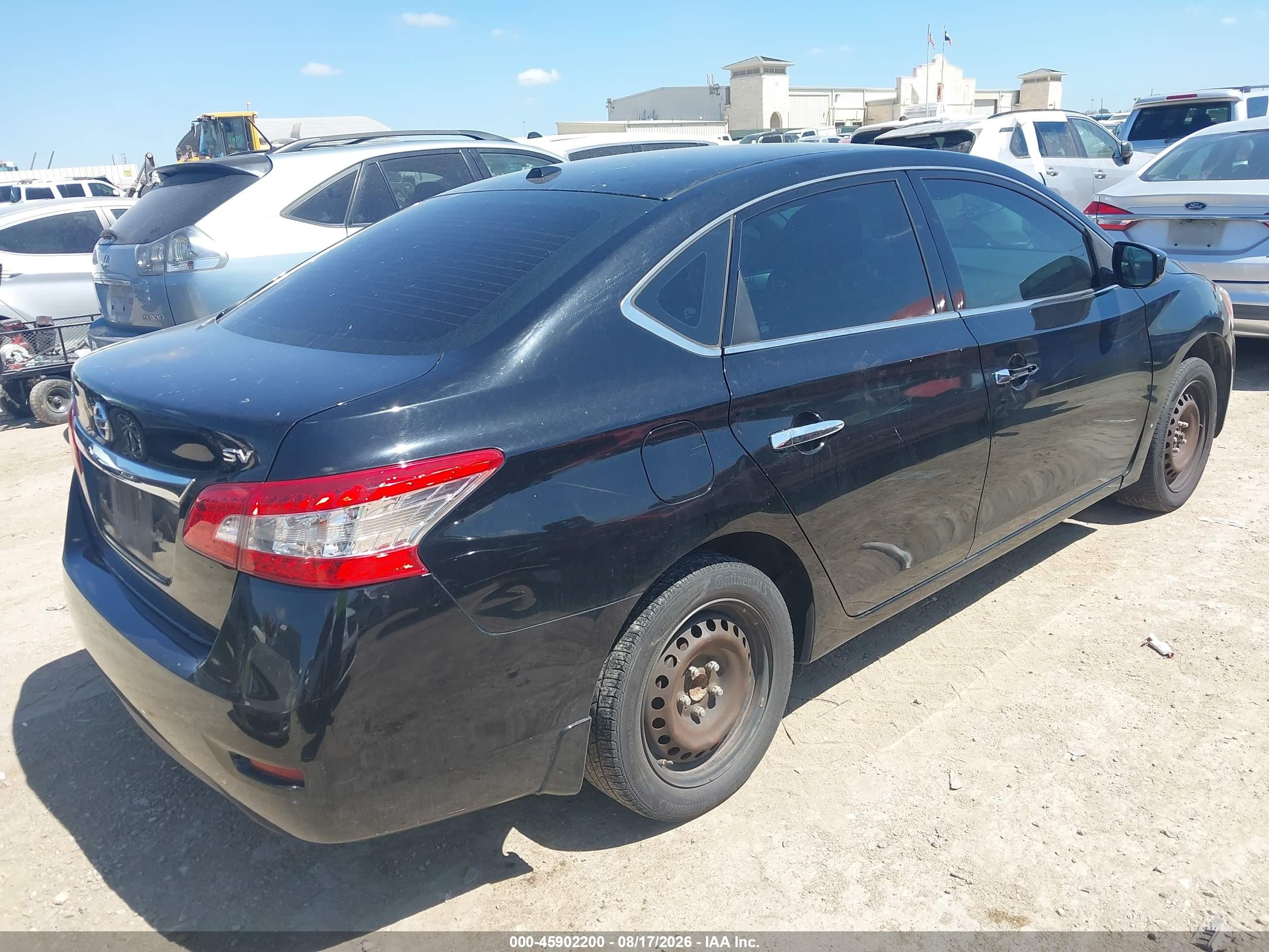 2015 Nissan Sentra Sv Black vin: 3N1AB7APXFL674285