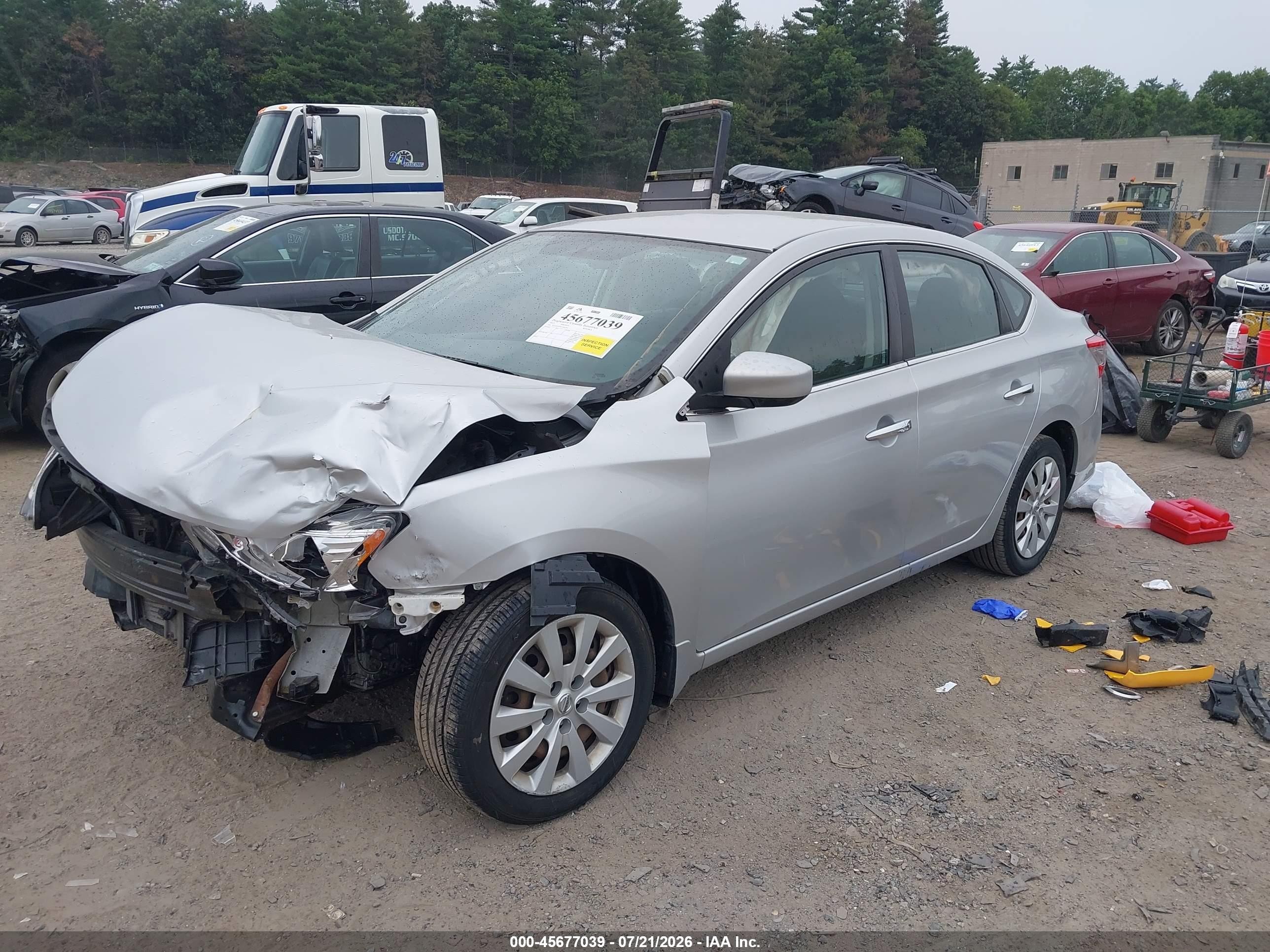 2015 Nissan Sentra Sv Silver vin: 3N1AB7APXFL684346