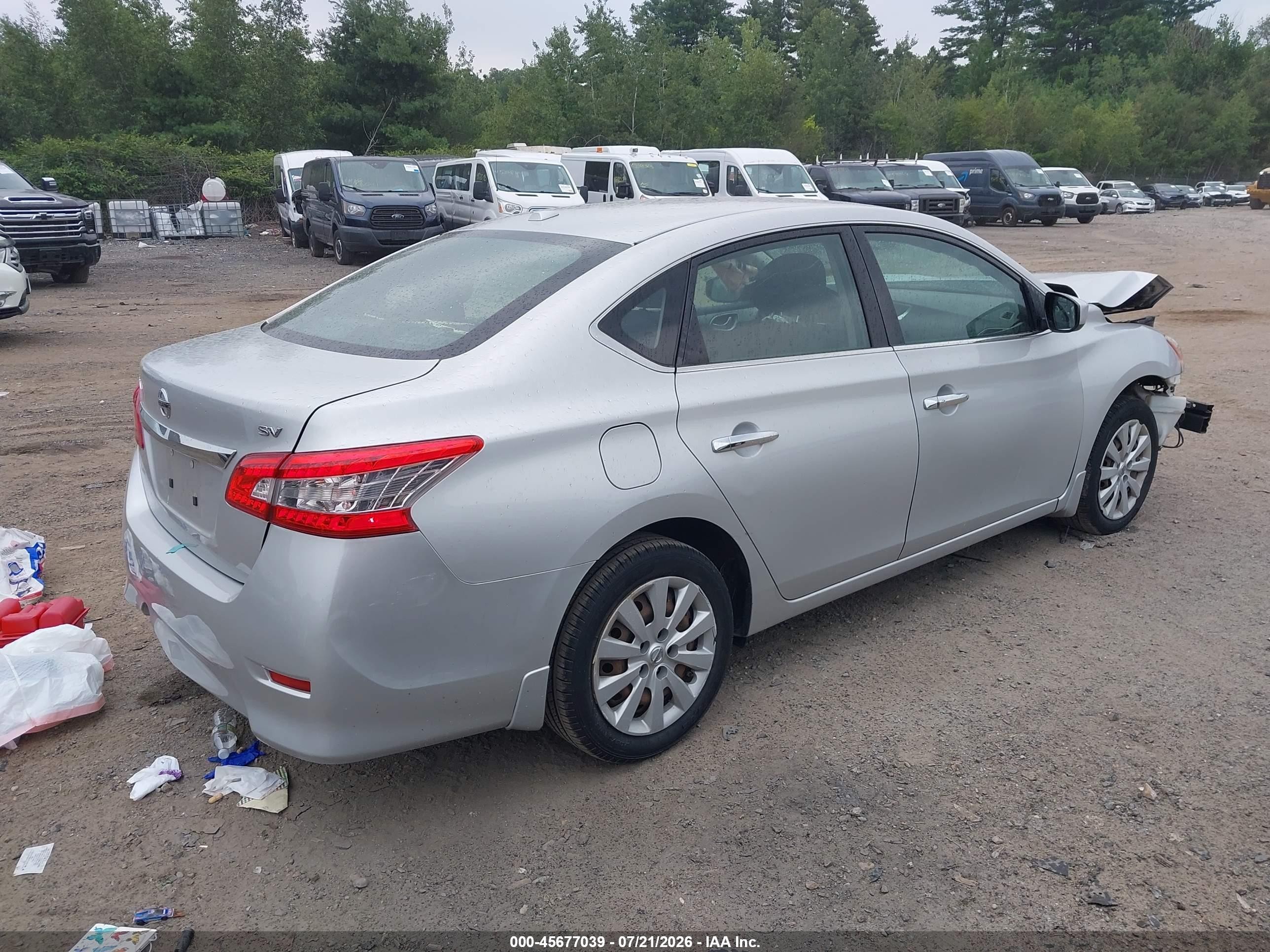 2015 Nissan Sentra Sv Silver vin: 3N1AB7APXFL684346