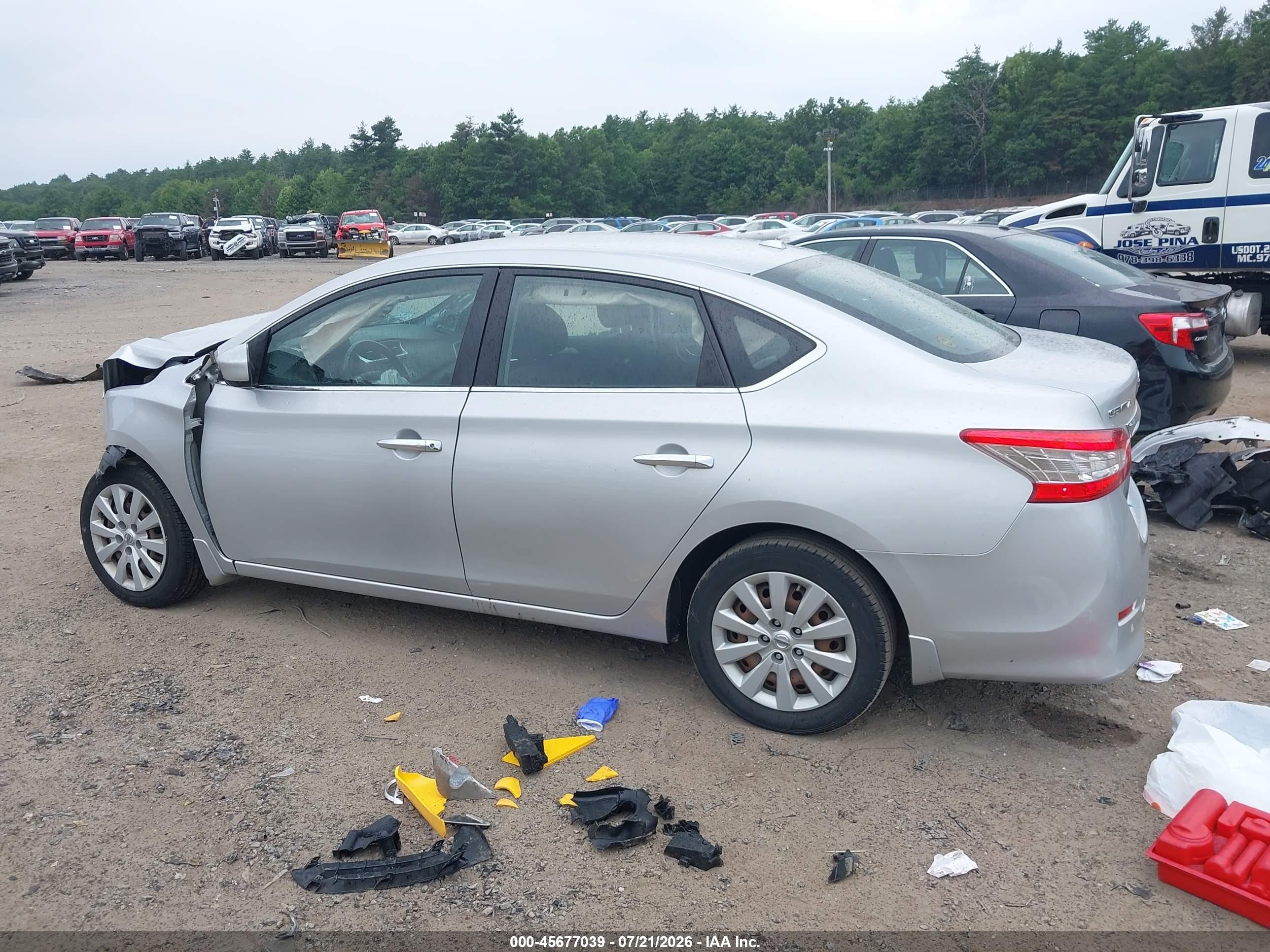 2015 Nissan Sentra Sv Silver vin: 3N1AB7APXFL684346